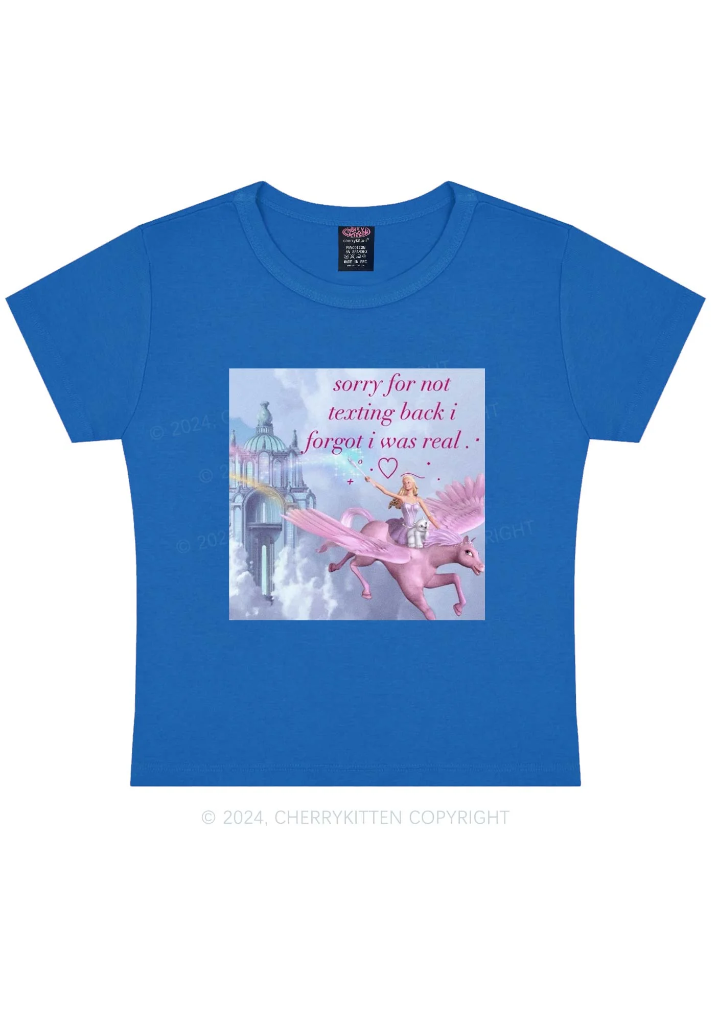 Sorry For Not Texting Back Y2K Baby Tee Cherrykitten - Image 9