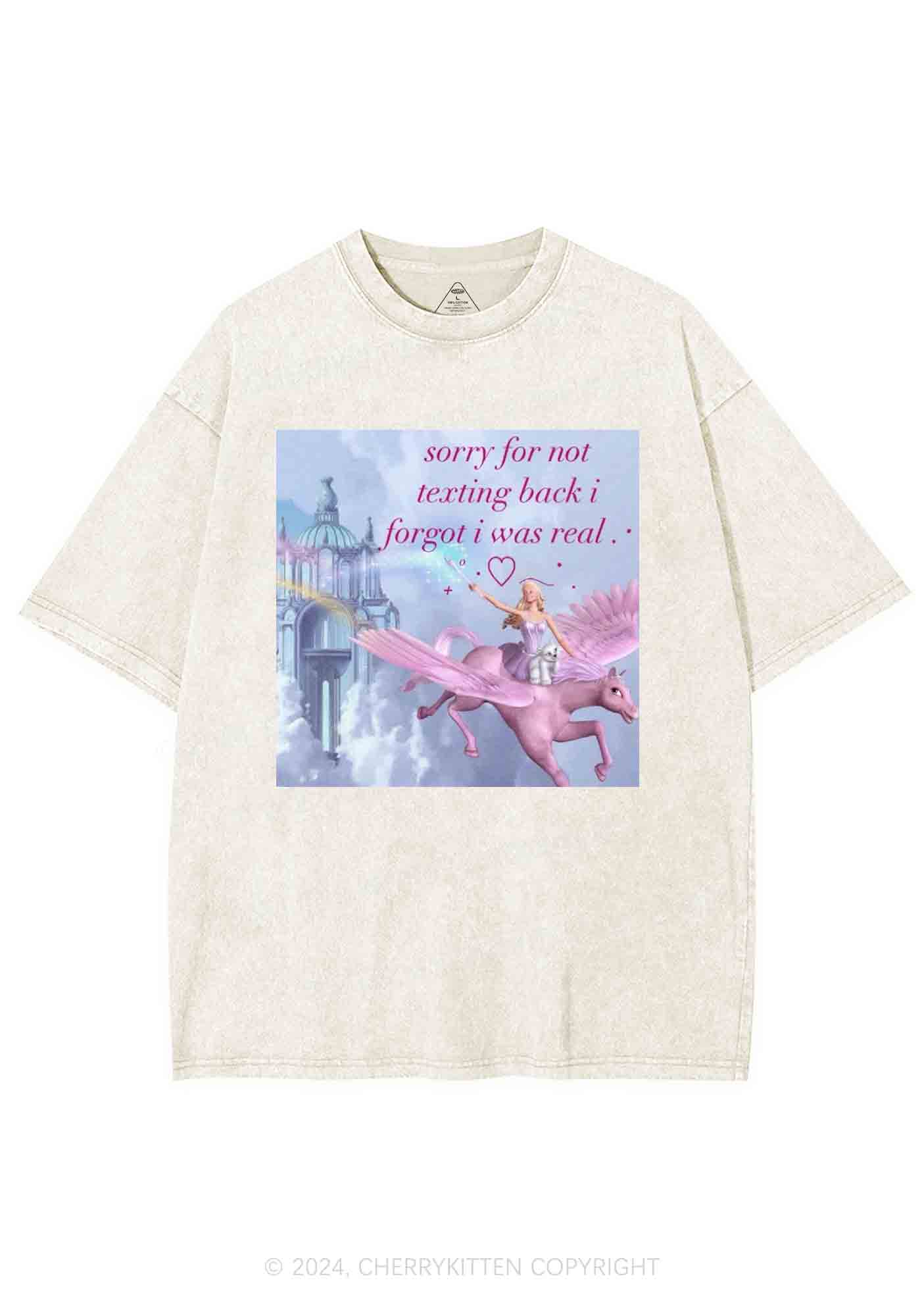 Sorry For Not Texting Back Y2K Washed Tee Cherrykitten - Image 5