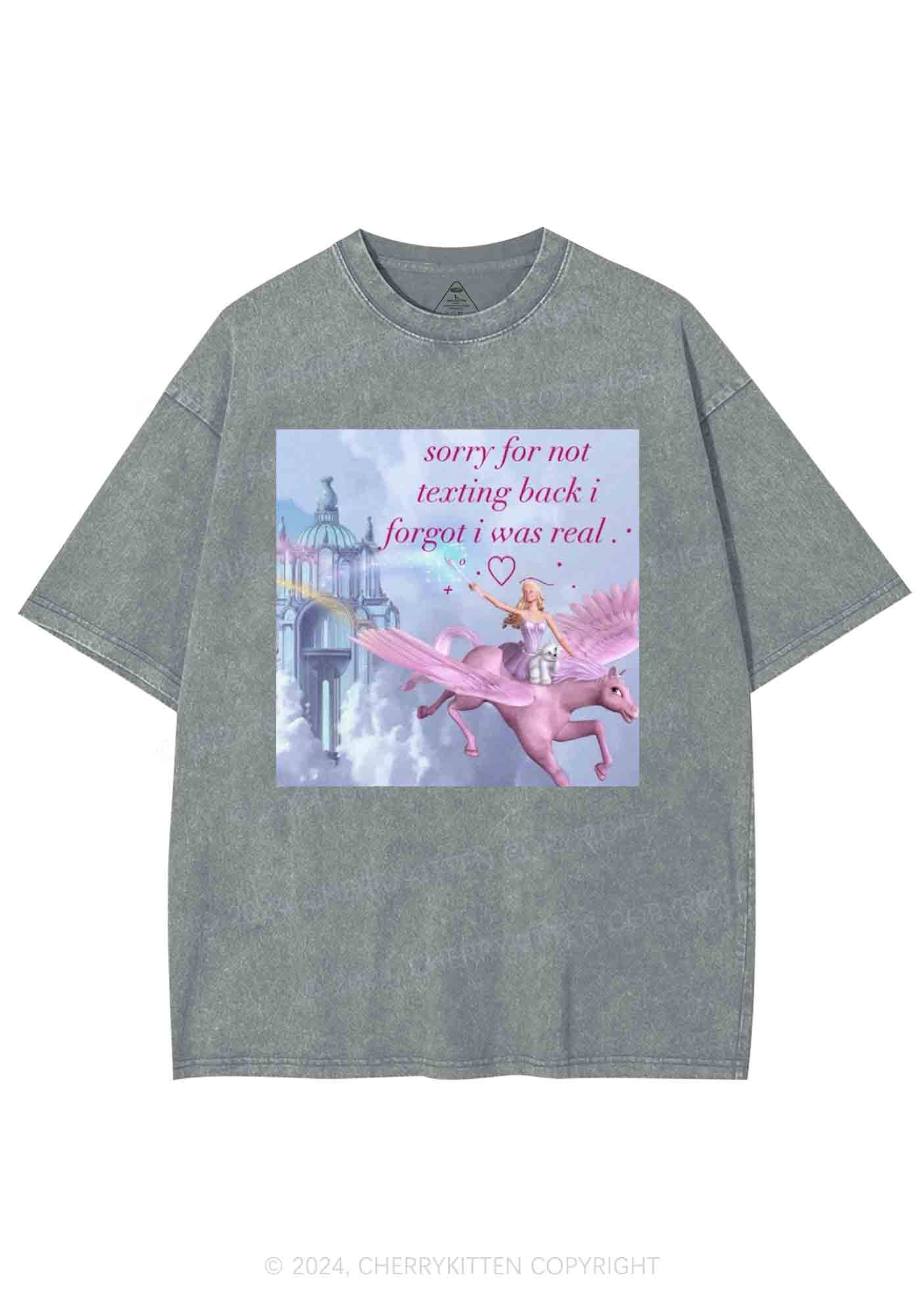 Sorry For Not Texting Back Y2K Washed Tee Cherrykitten - Image 6