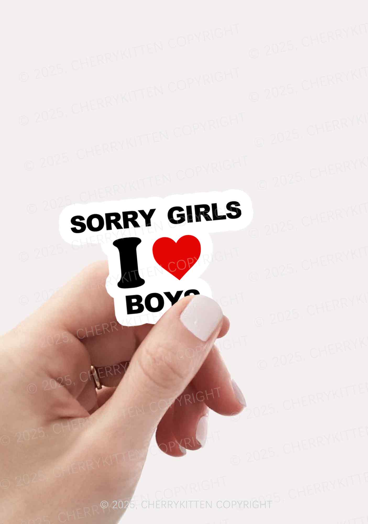 Sorry Girls I Love Boys Pride 1Pc Y2K Sticker Cherrykitten - Image 2