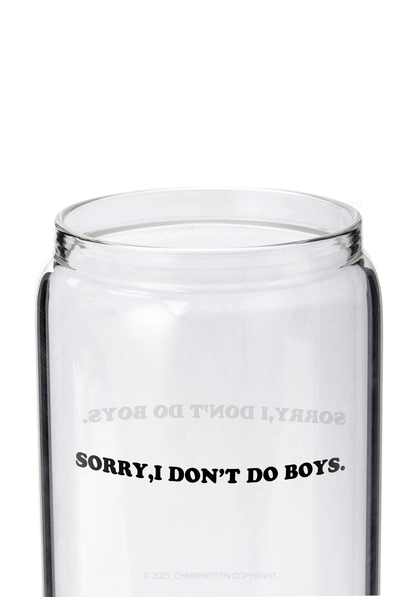 Sorry I Don't Do Boys  Pride Y2K Printed Glass Cup Cherrykitten - Image 2