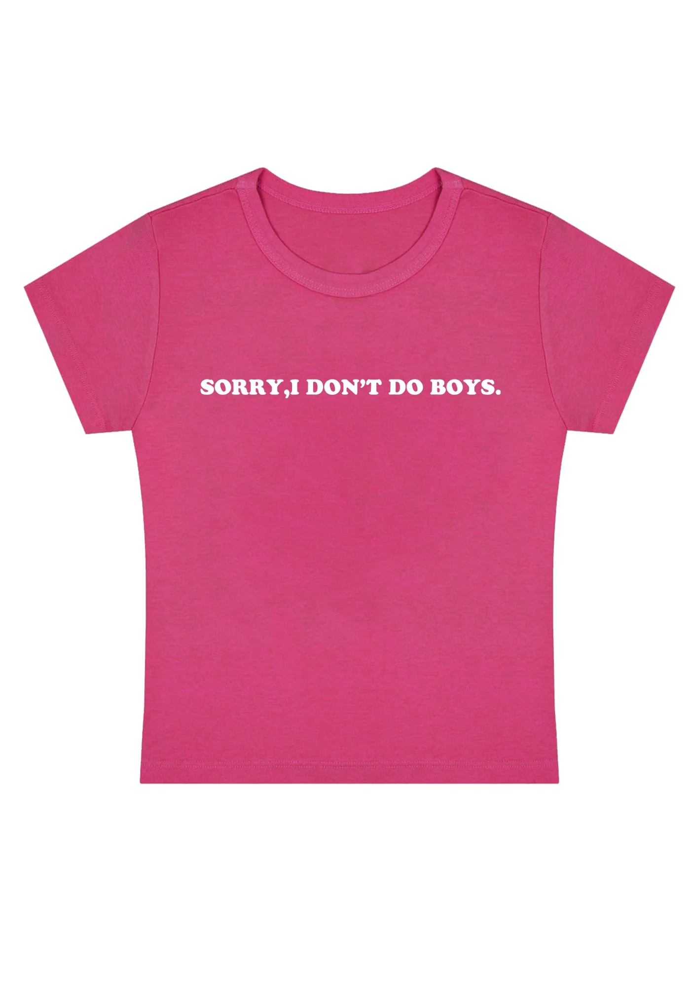 Sorry I Don't Do Boys Y2K Baby Tee - Image 3