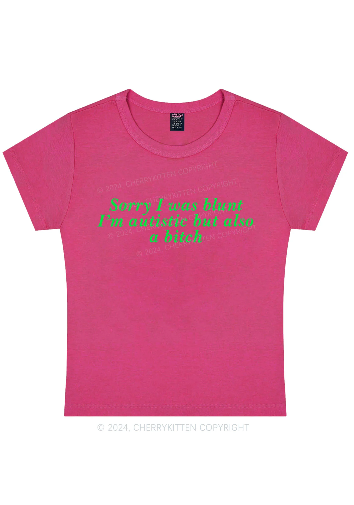 Sorry I Was Blunt Y2K Baby Tee Cherrykitten - Image 12