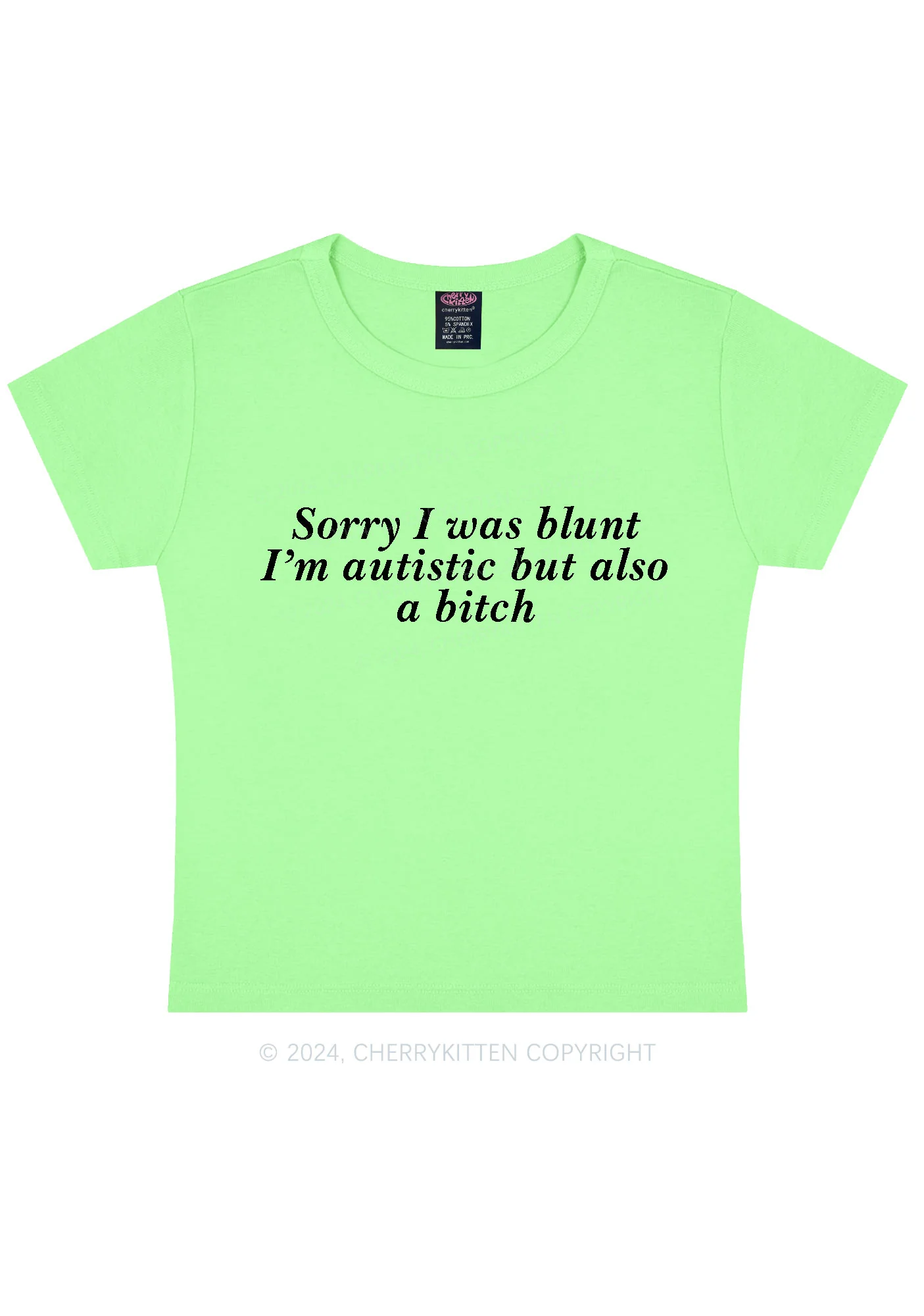 Sorry I Was Blunt Y2K Baby Tee Cherrykitten - Image 13