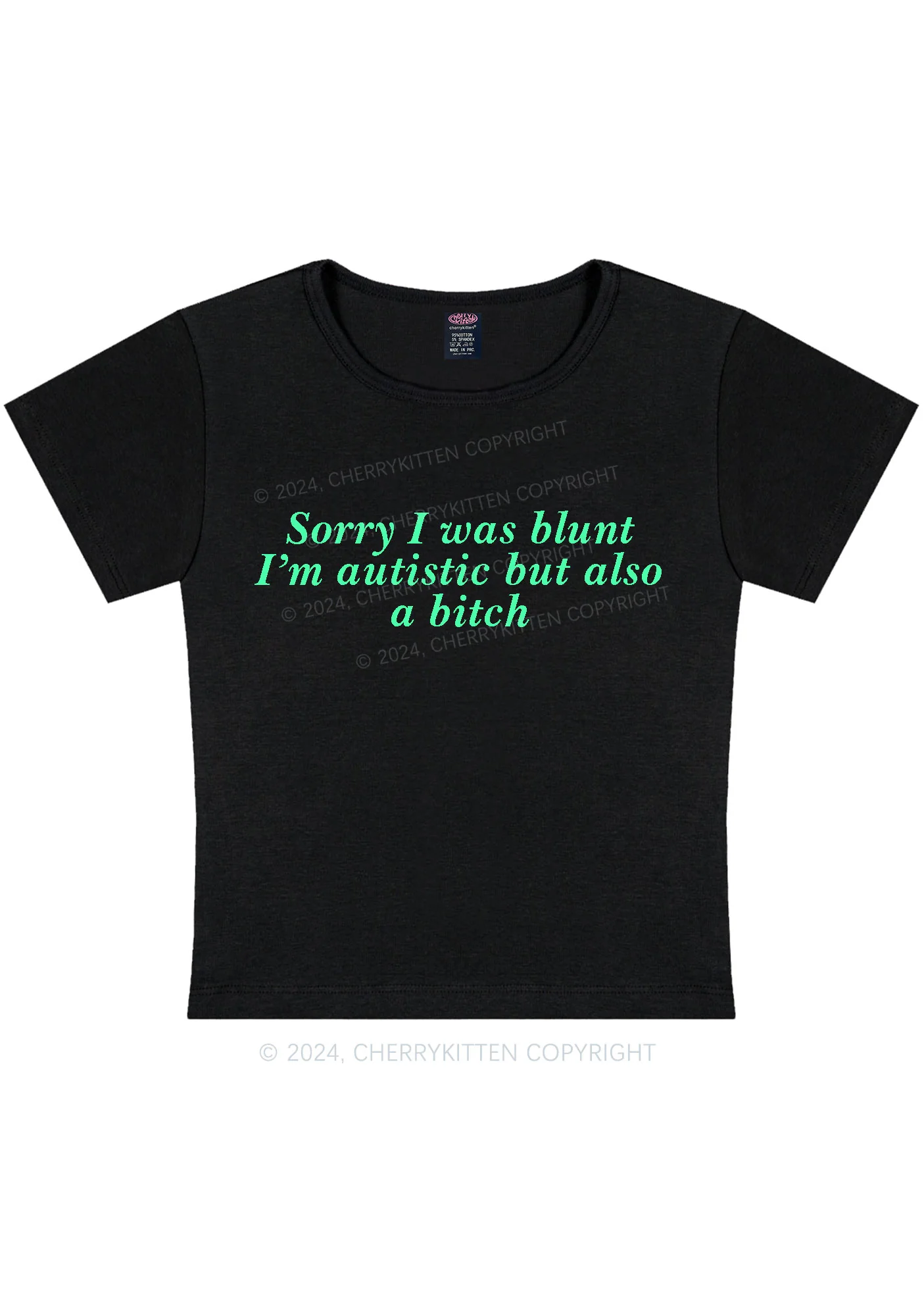Sorry I Was Blunt Y2K Baby Tee Cherrykitten - Image 4