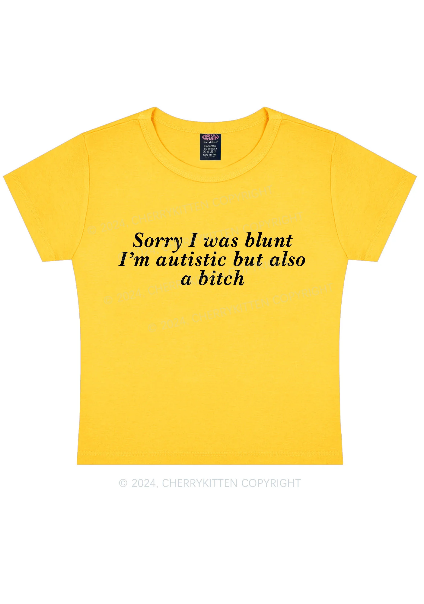Sorry I Was Blunt Y2K Baby Tee Cherrykitten - Image 5