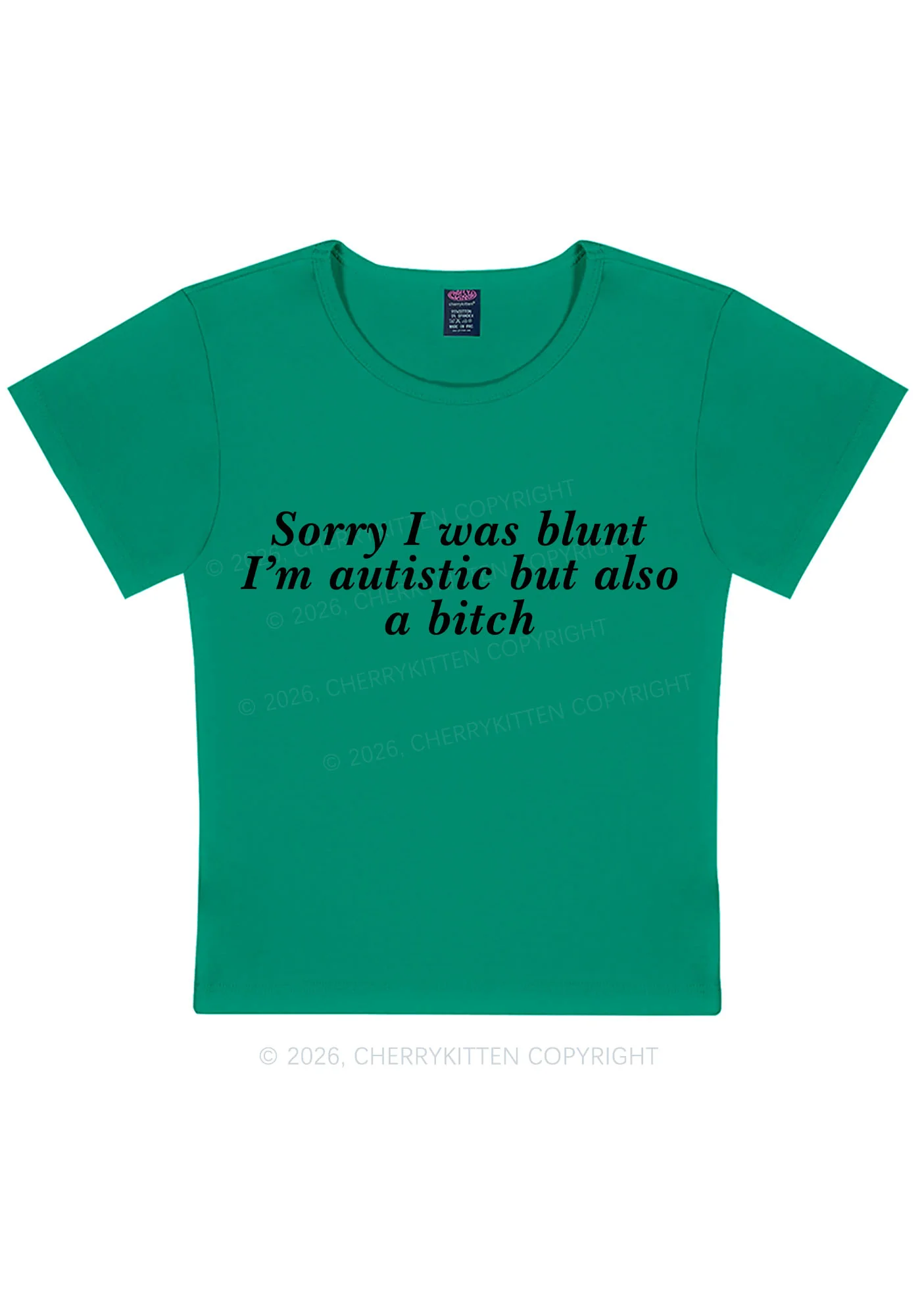 Sorry I Was Blunt Y2K Baby Tee Cherrykitten - Image 6