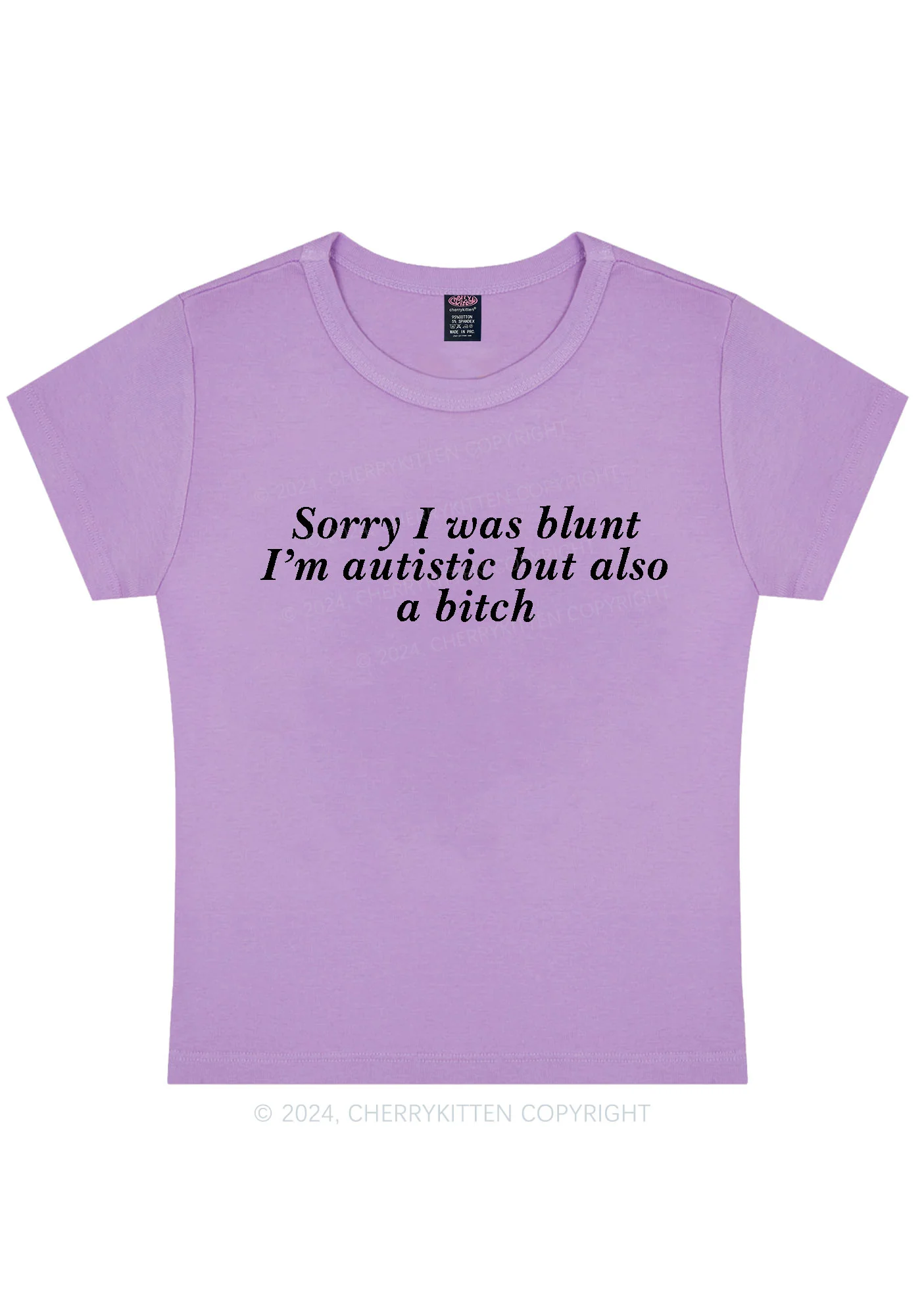 Sorry I Was Blunt Y2K Baby Tee Cherrykitten - Image 7