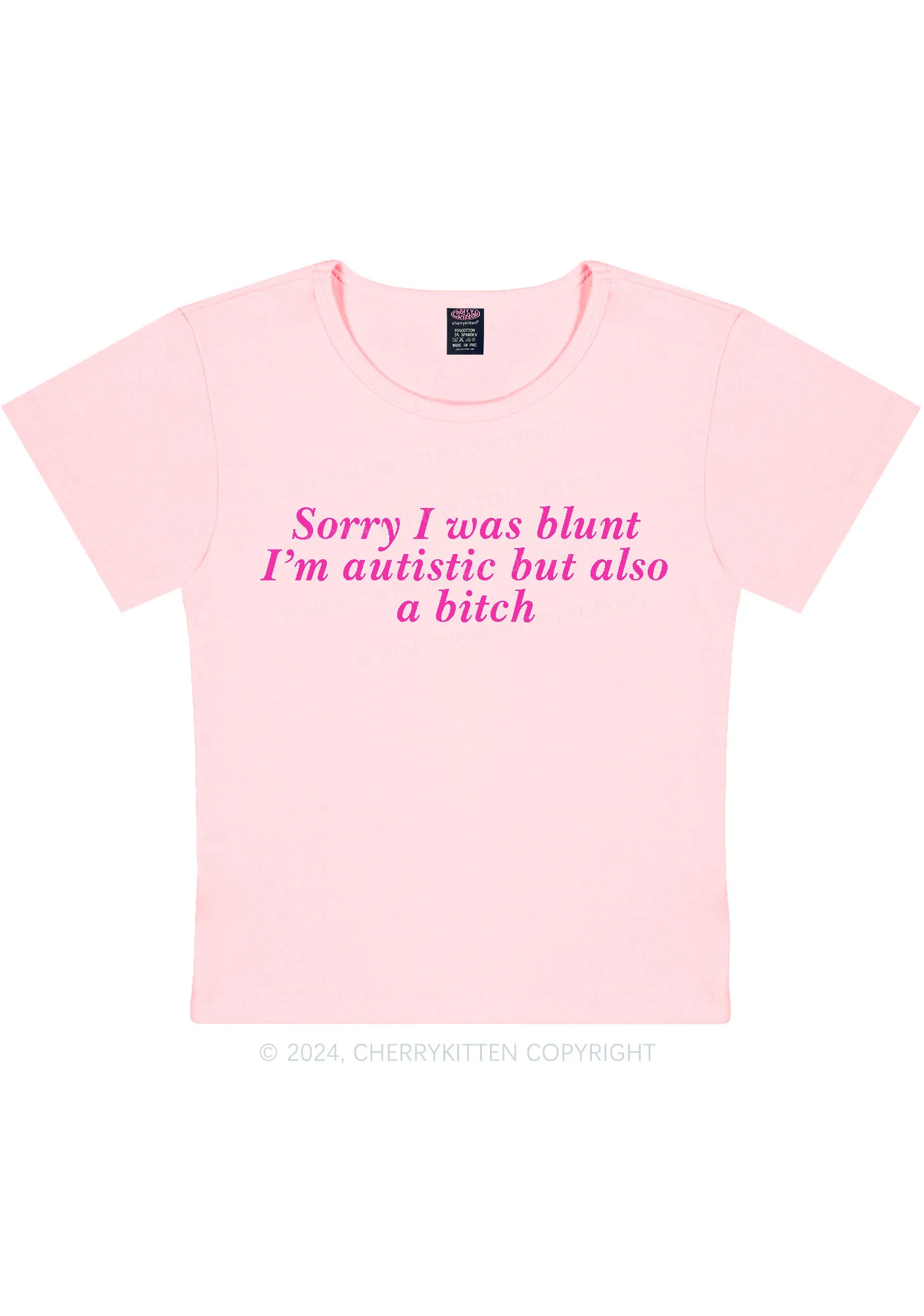 Sorry I Was Blunt Y2K Baby Tee Cherrykitten - Image 8