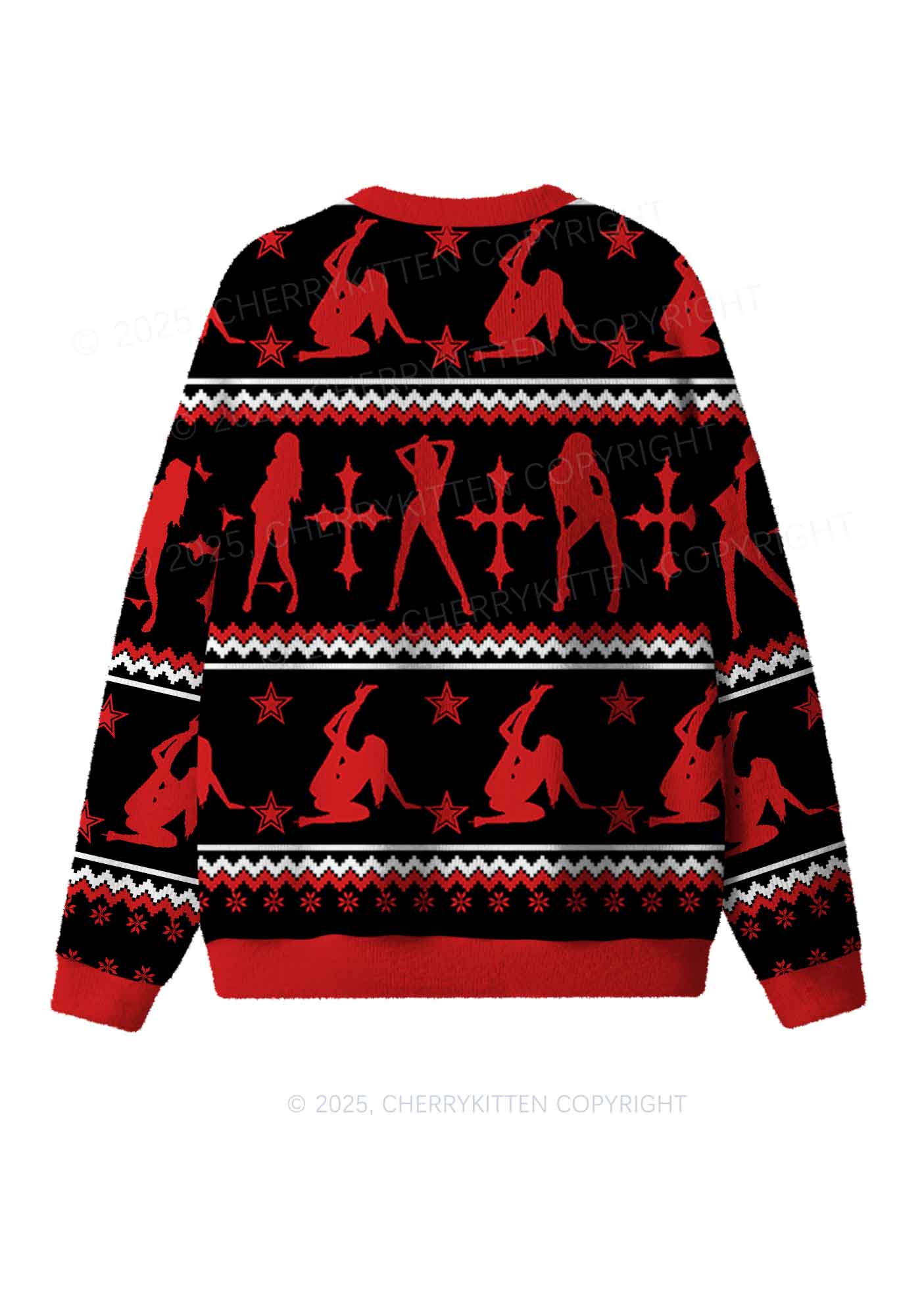 Sorry I Was Blunt Y2K Christmas Knit Sweatshirt Cherrykitten - Image 2