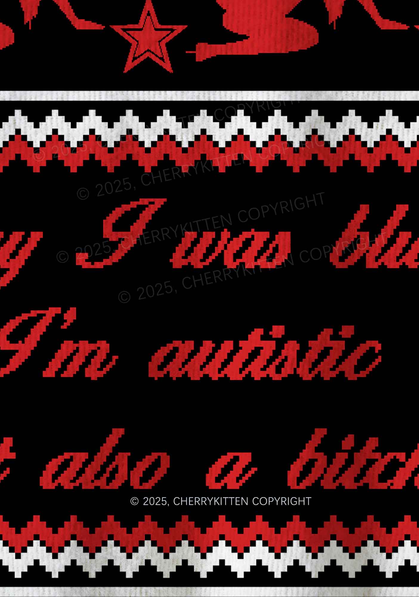 Sorry I Was Blunt Y2K Christmas Knit Sweatshirt Cherrykitten - Image 4