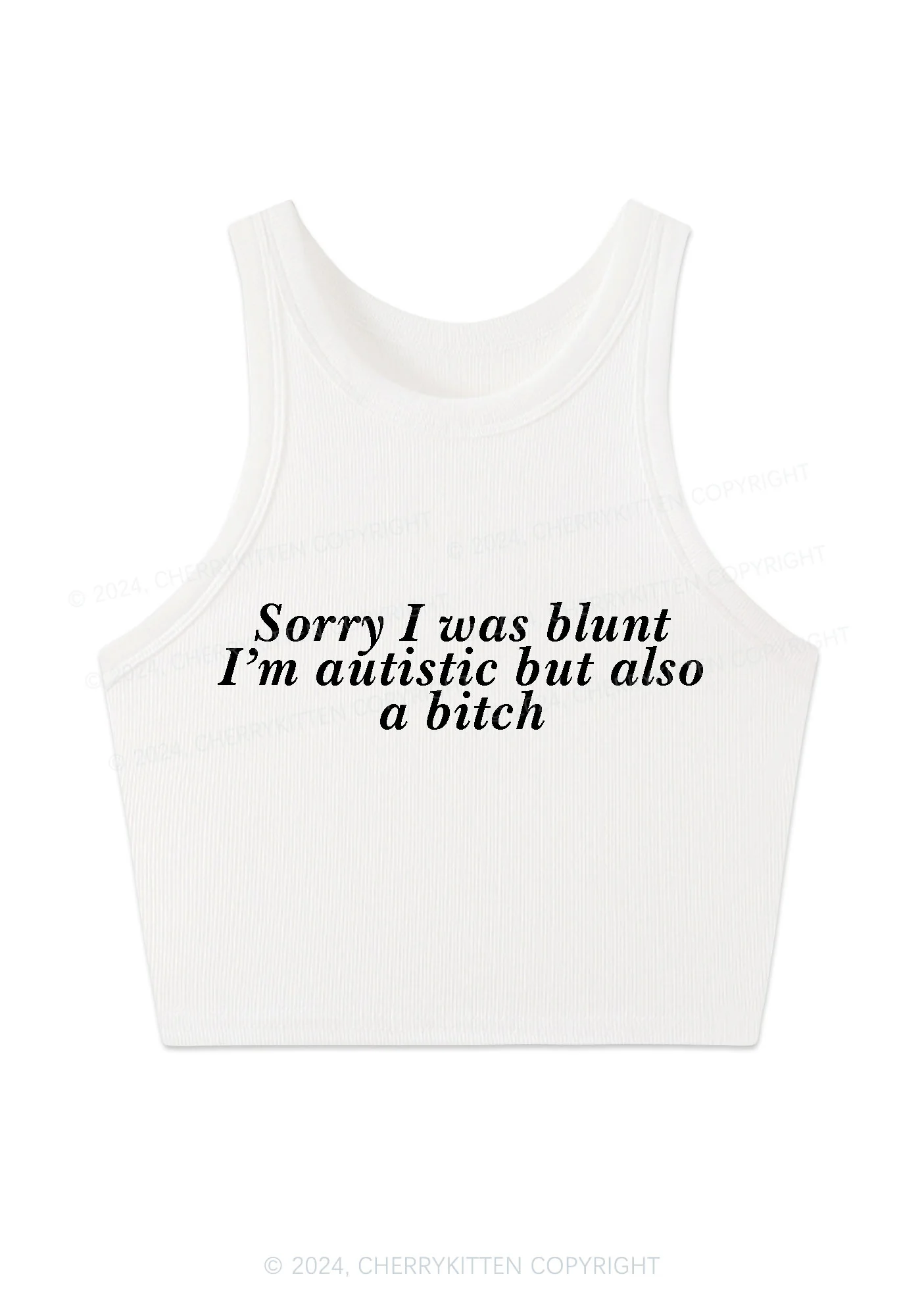 Sorry I Was Blunt Y2K Crop Tank Top Cherrykitten - Image 3