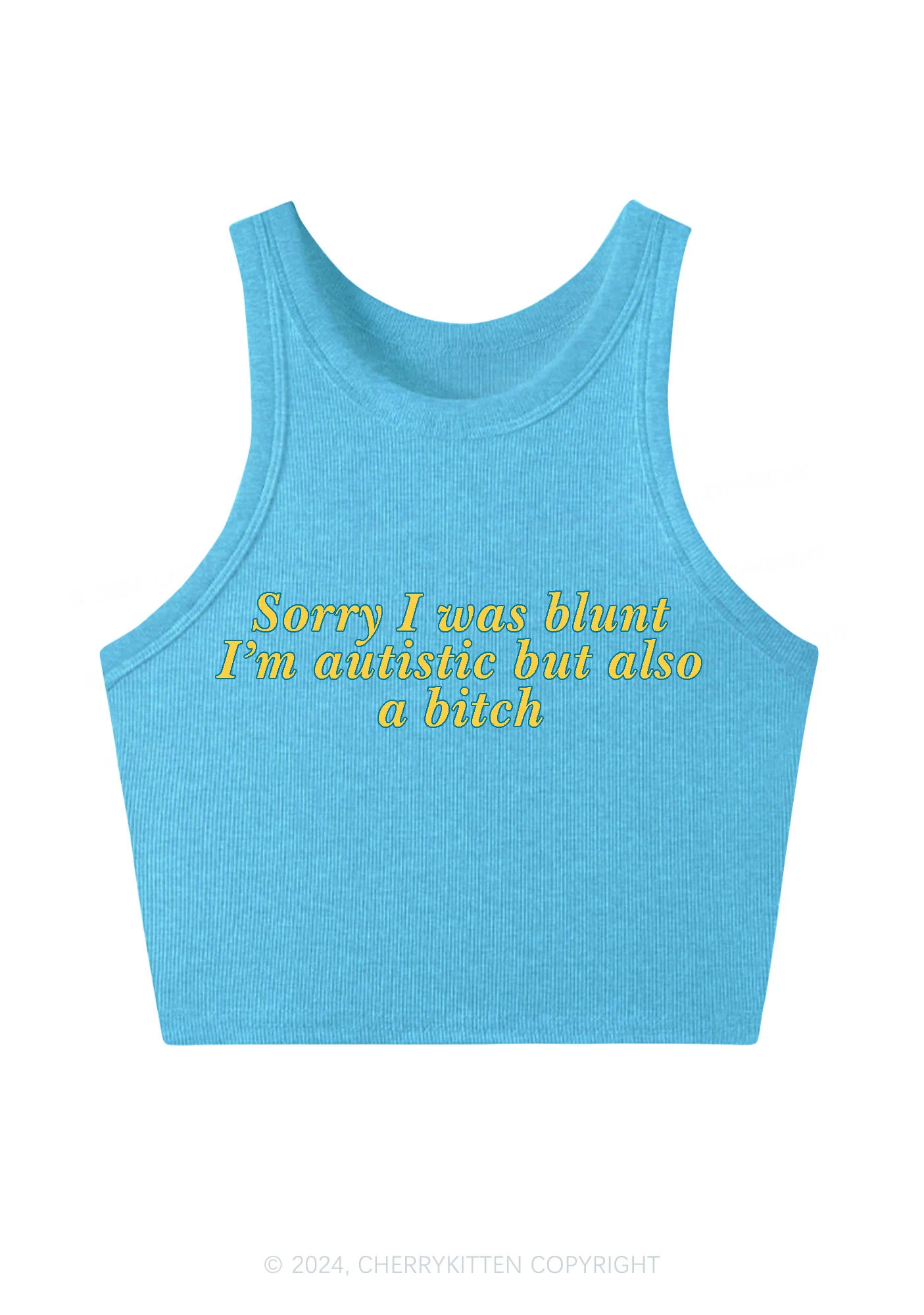 Sorry I Was Blunt Y2K Crop Tank Top Cherrykitten - Image 6