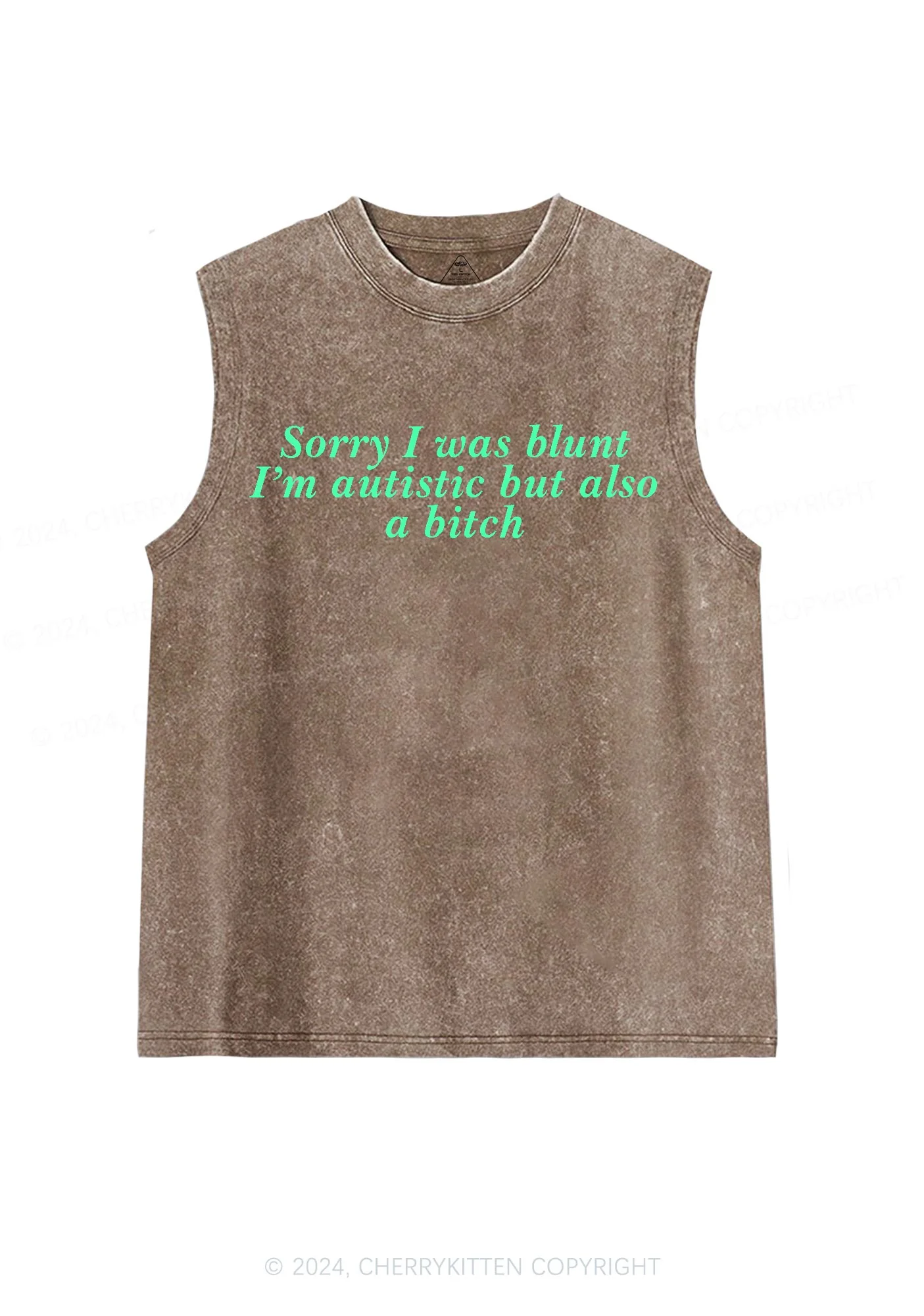 Sorry I Was Blunt Y2K Washed Tank Cherrykitten - Image 6