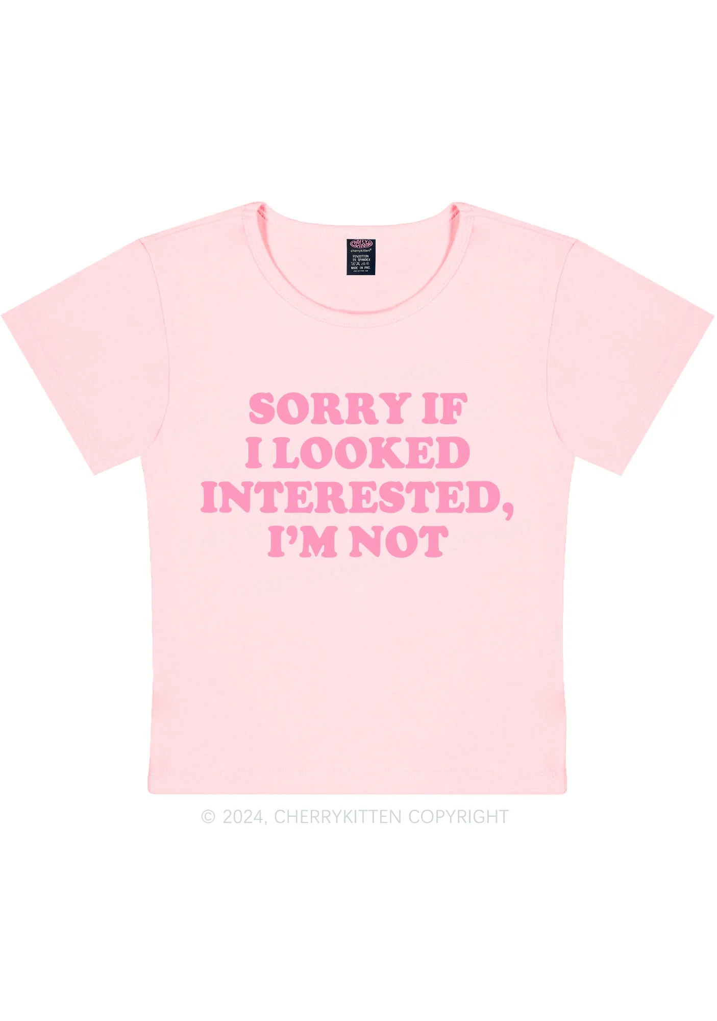 Sorry If I Looked Y2K Baby Tee Cherrykitten - Image 10