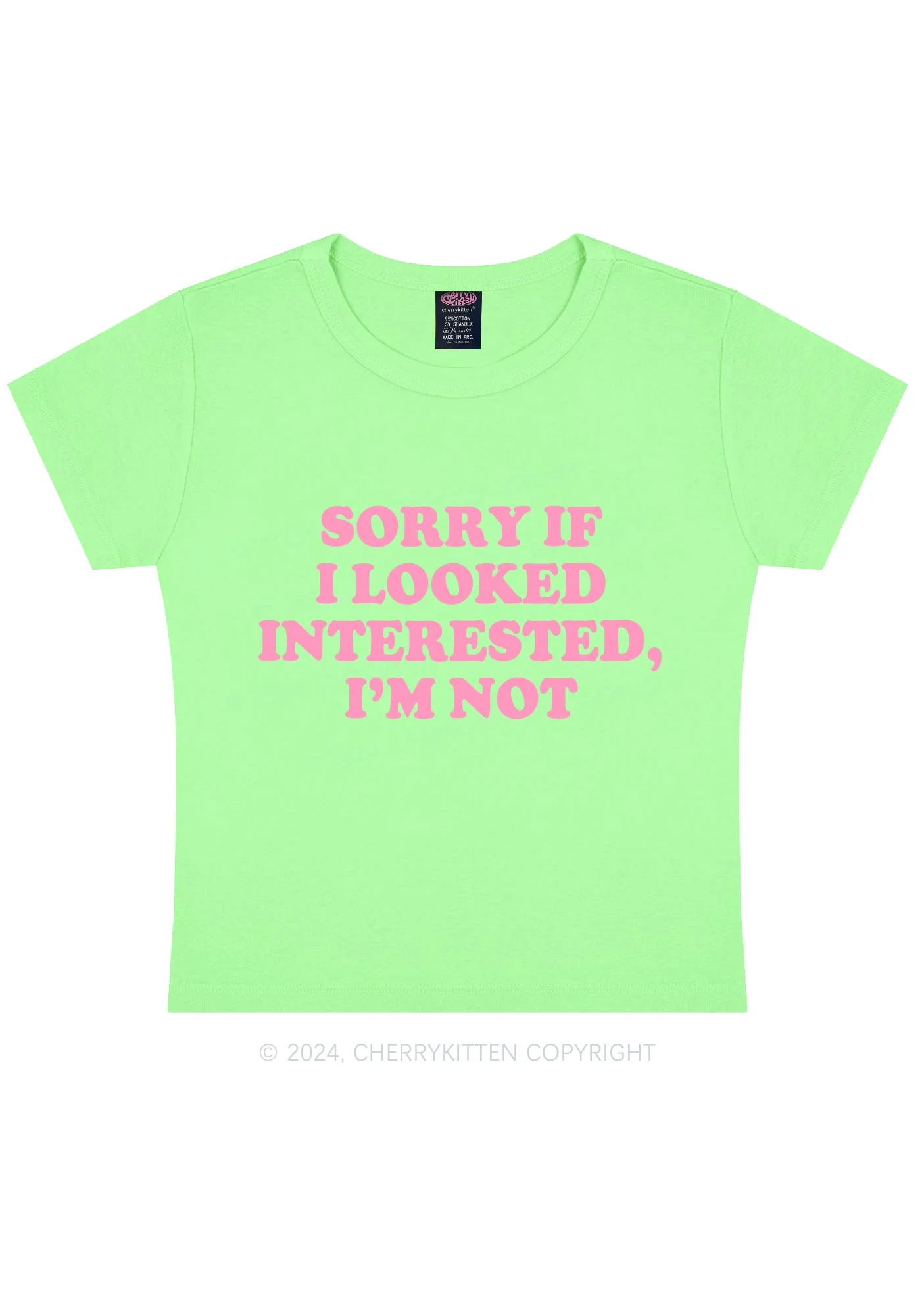 Sorry If I Looked Y2K Baby Tee Cherrykitten - Image 11
