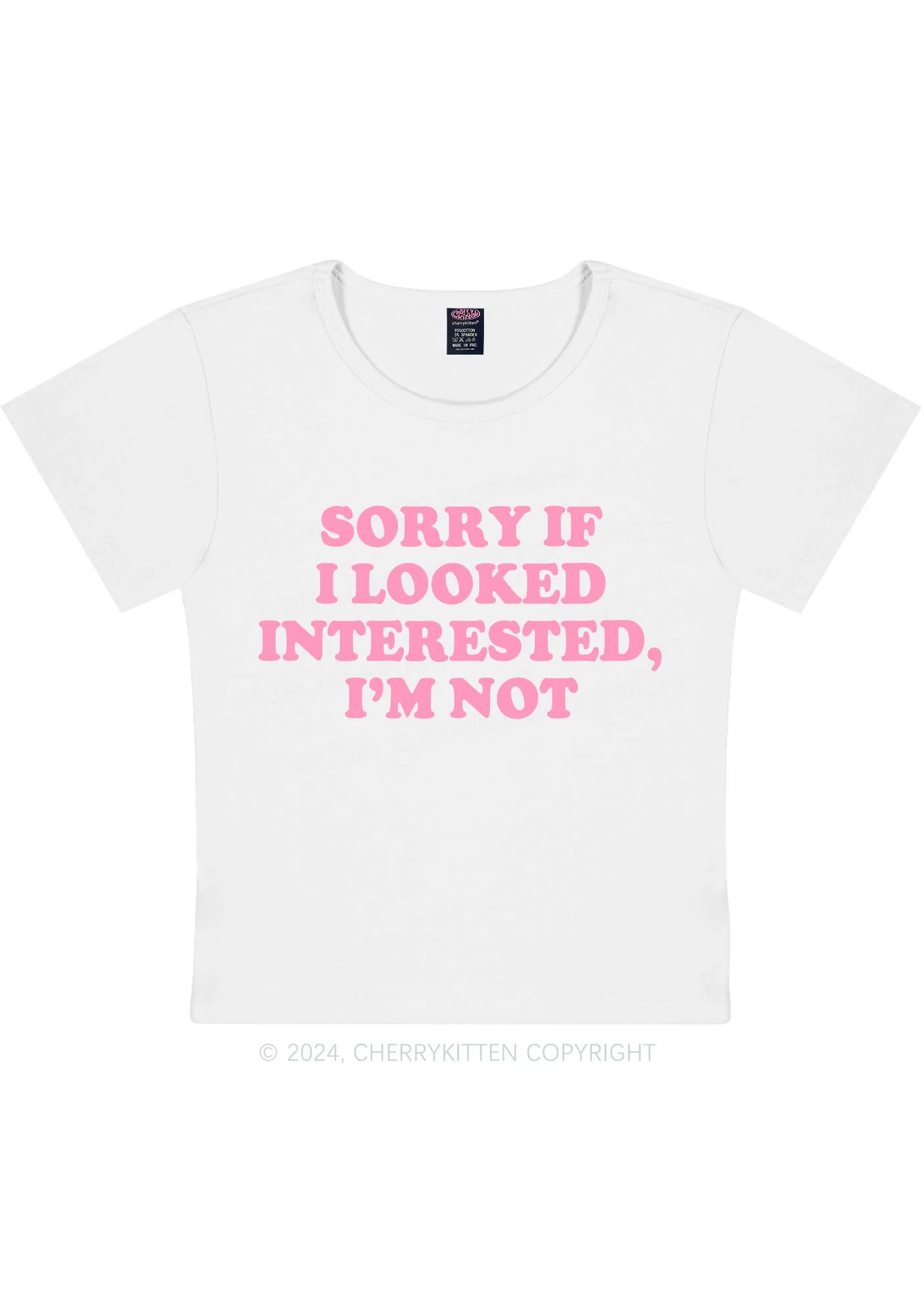 Sorry If I Looked Y2K Baby Tee Cherrykitten - Image 4
