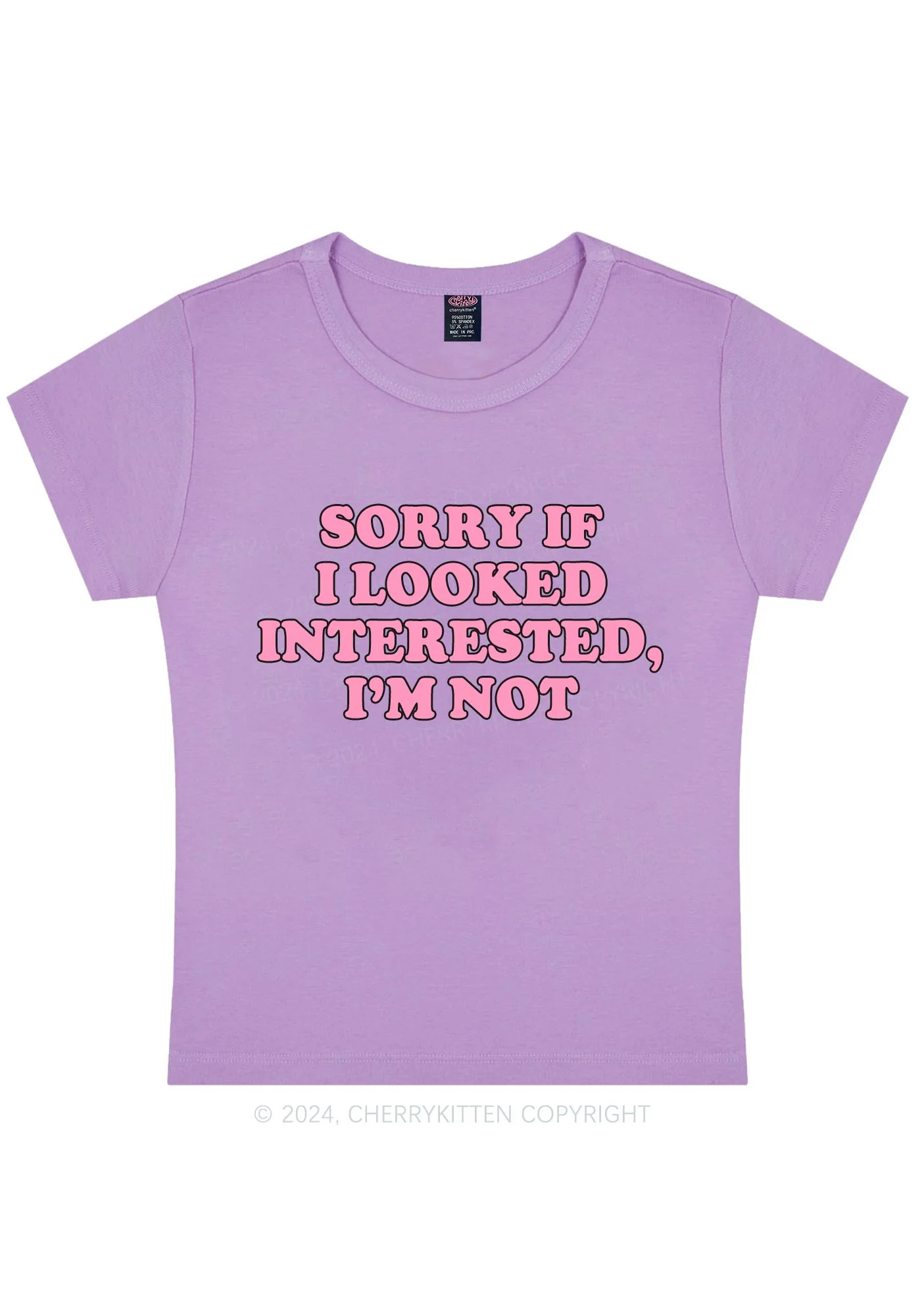 Sorry If I Looked Y2K Baby Tee Cherrykitten - Image 5
