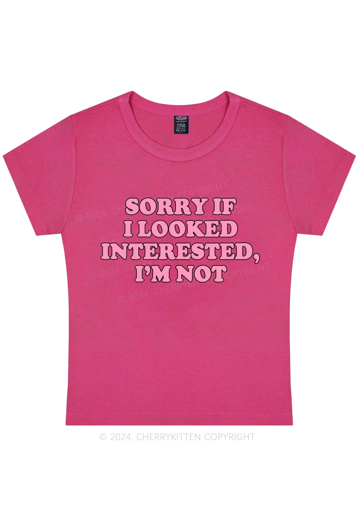 Sorry If I Looked Y2K Baby Tee Cherrykitten - Image 6