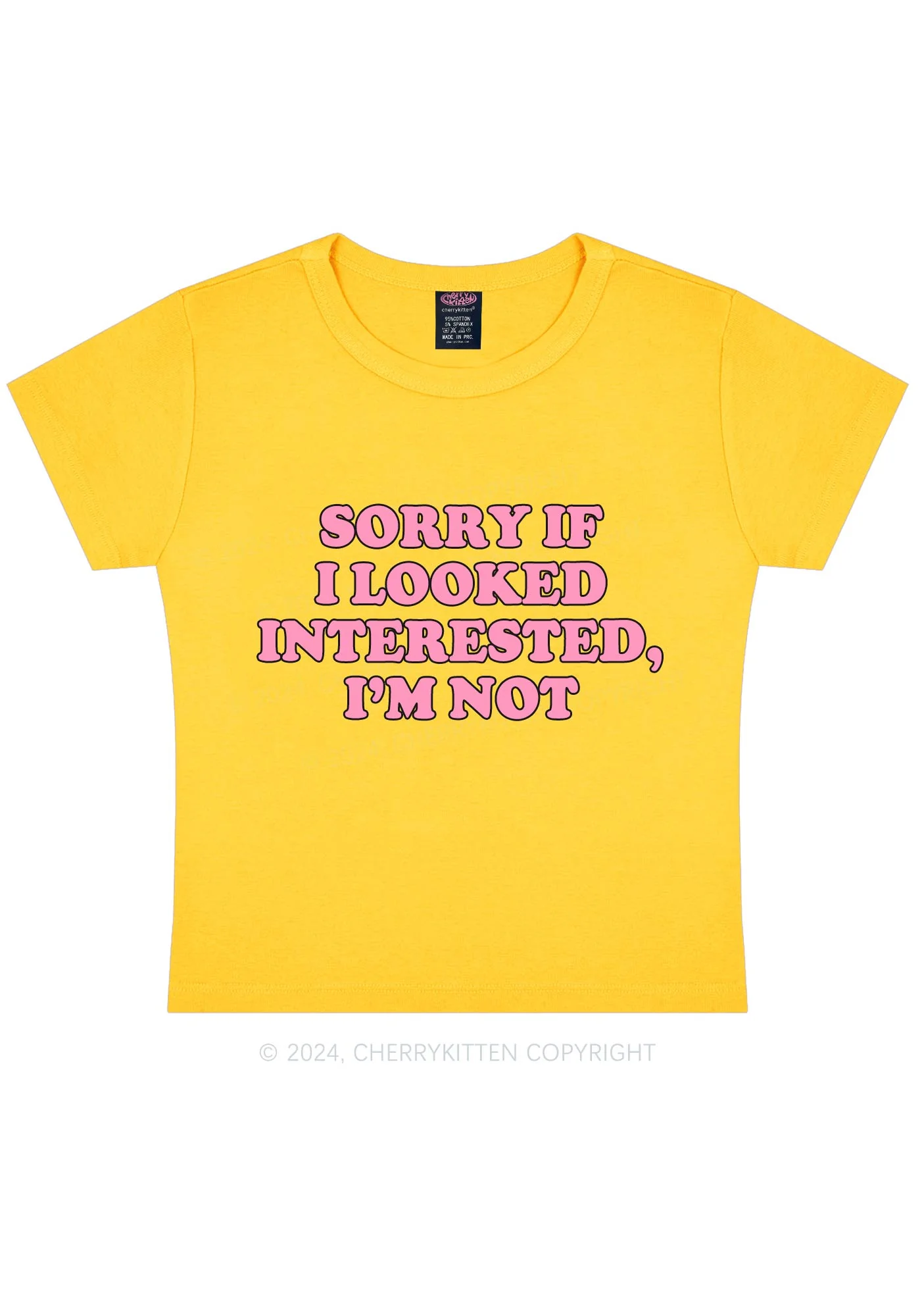 Sorry If I Looked Y2K Baby Tee Cherrykitten - Image 8