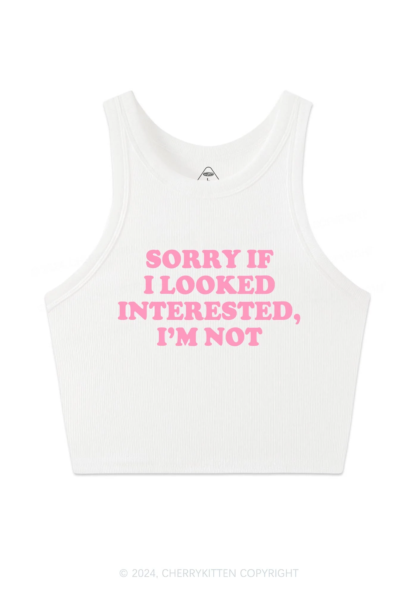 Sorry If I Looked Y2K Crop Tank Top Cherrykitten - Image 3