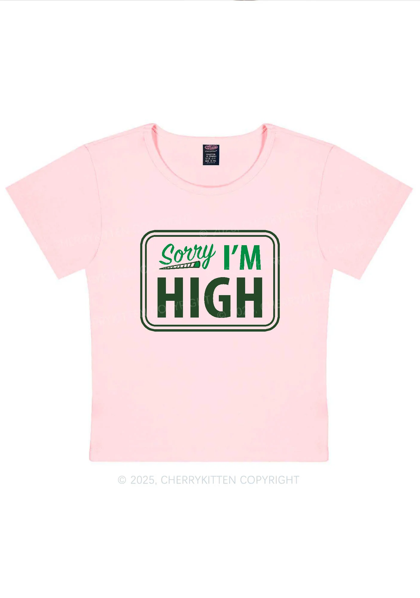 Sorry Im High Y2K Baby Tee Cherrykitten - Image 10