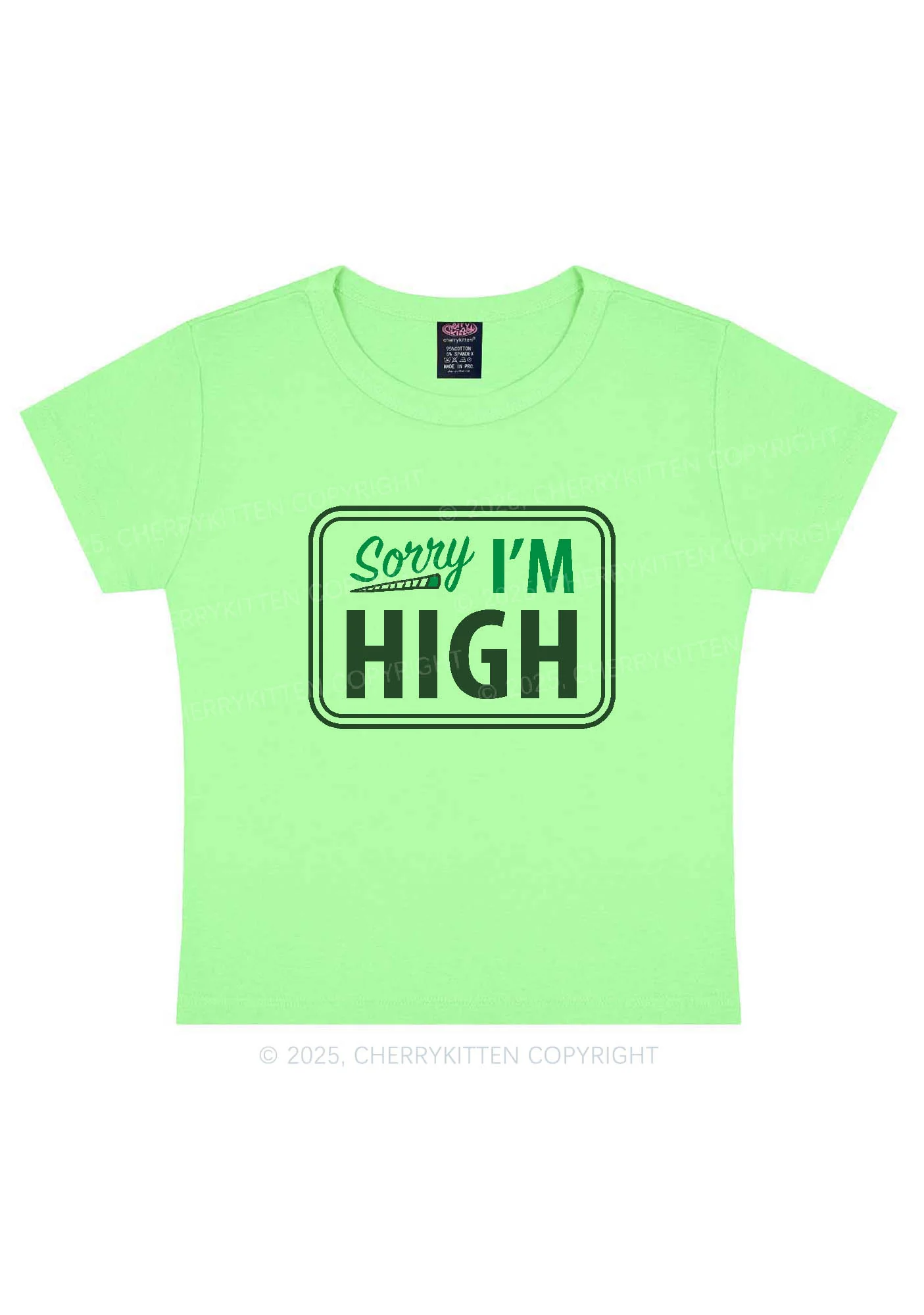 Sorry Im High Y2K Baby Tee Cherrykitten - Image 11