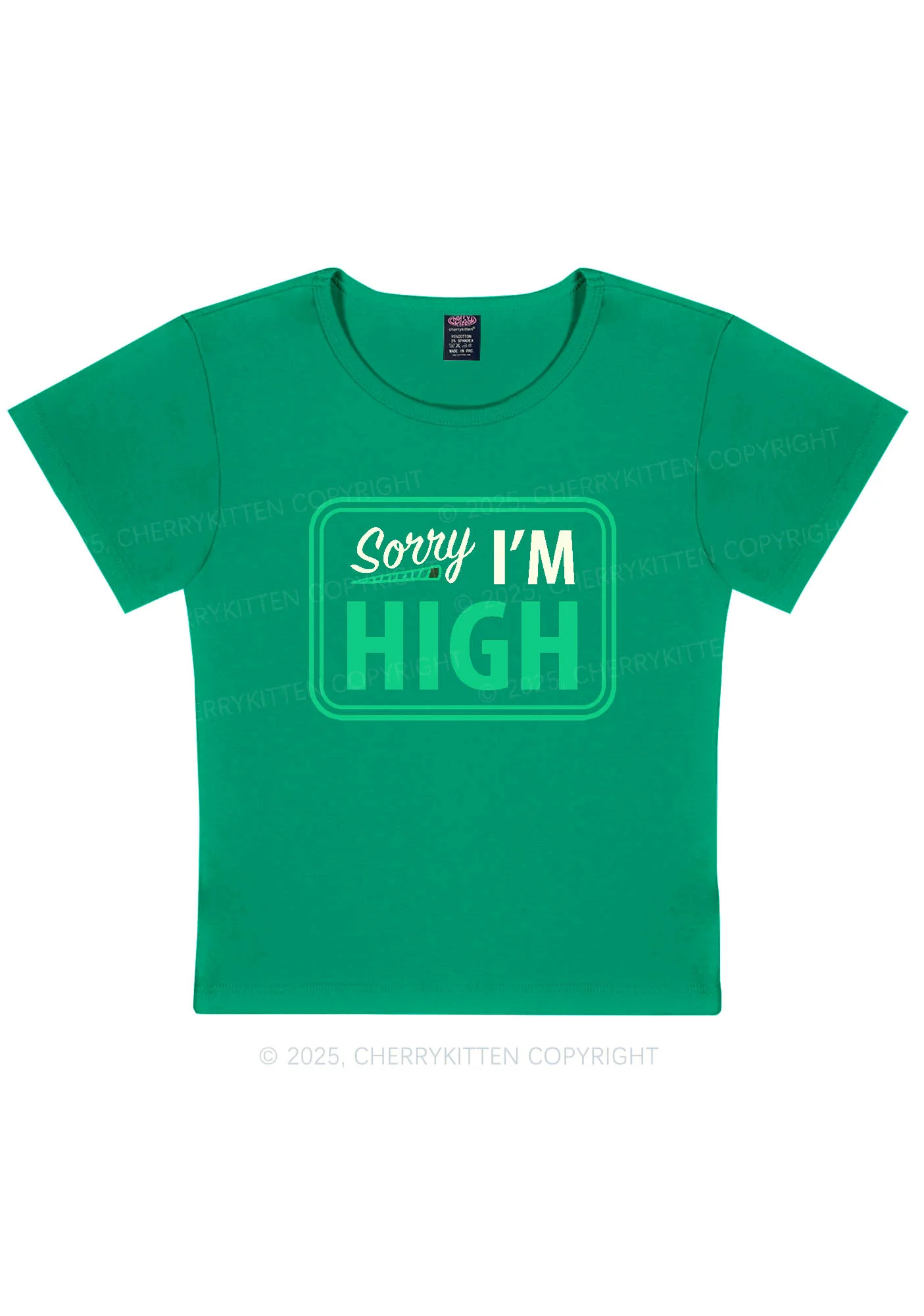 Sorry Im High Y2K Baby Tee Cherrykitten - Image 12