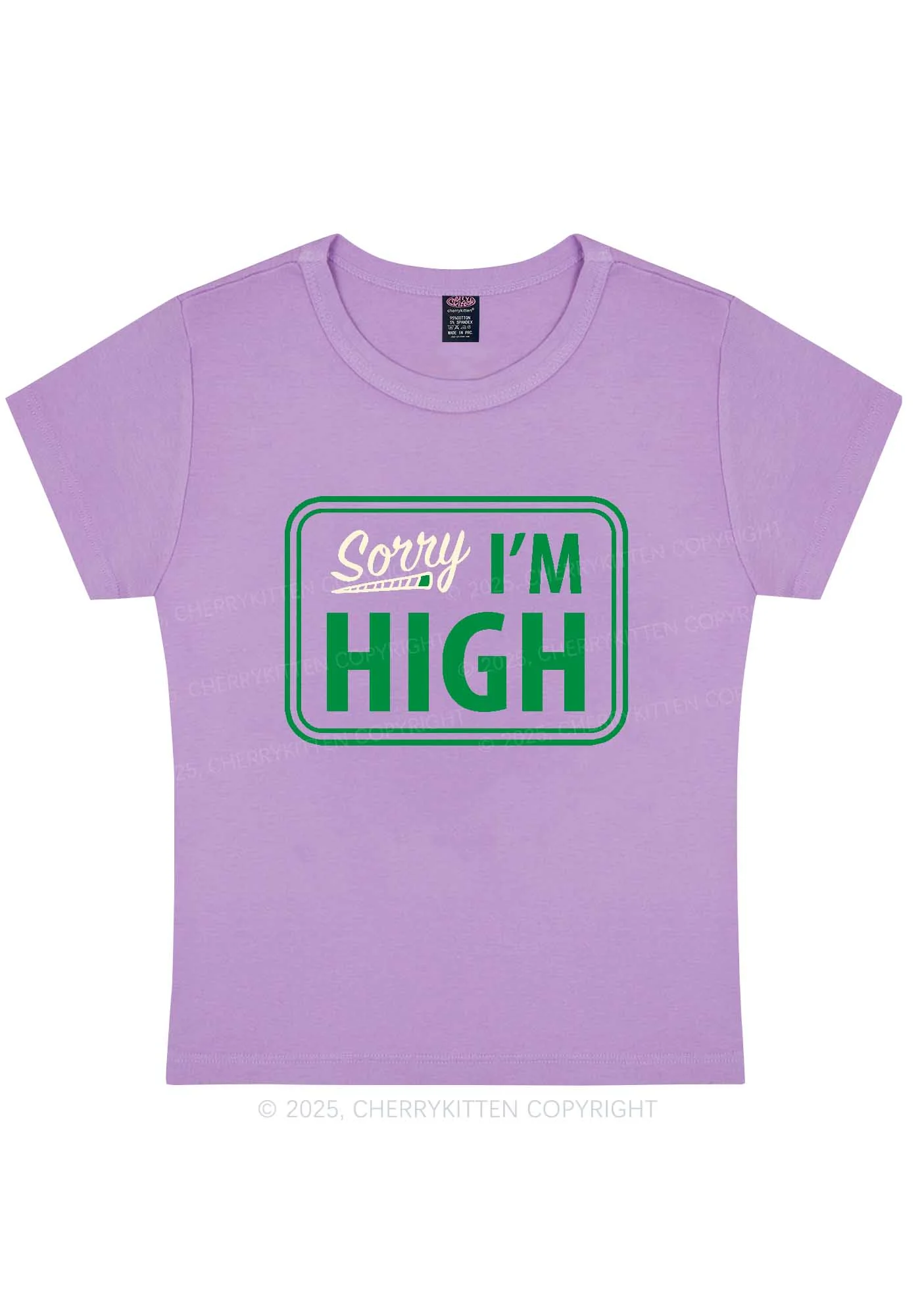 Sorry Im High Y2K Baby Tee Cherrykitten - Image 5