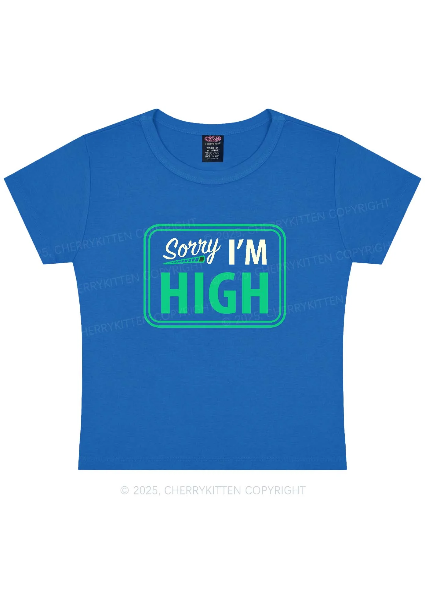Sorry Im High Y2K Baby Tee Cherrykitten - Image 8