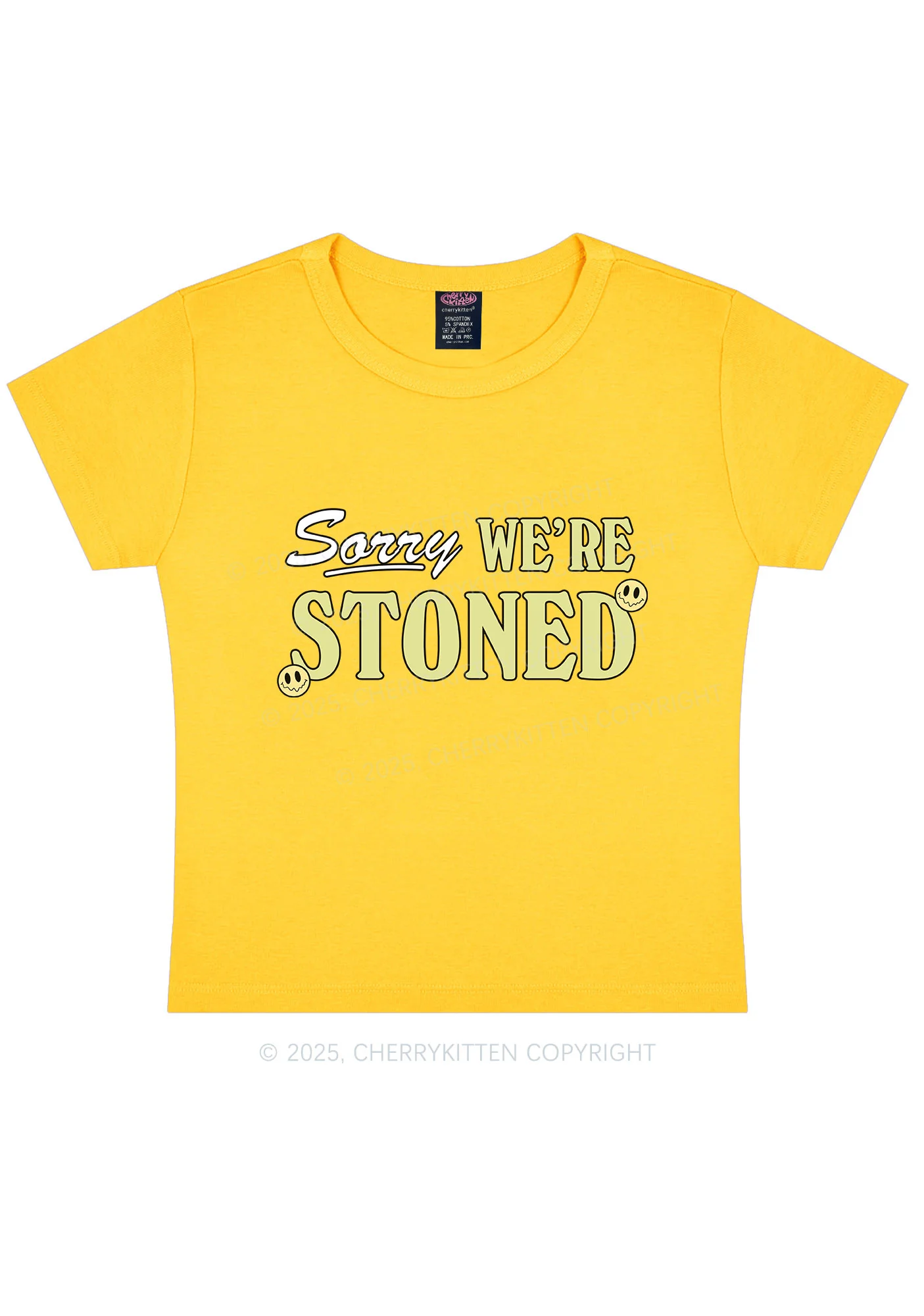 Sorry We're Stoned Y2K Baby Tee - Image 10