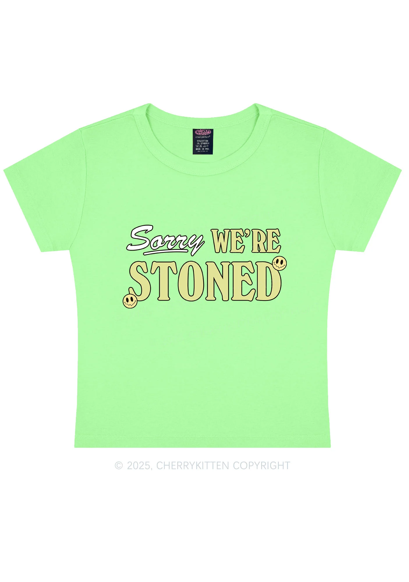 Sorry We're Stoned Y2K Baby Tee - Image 11