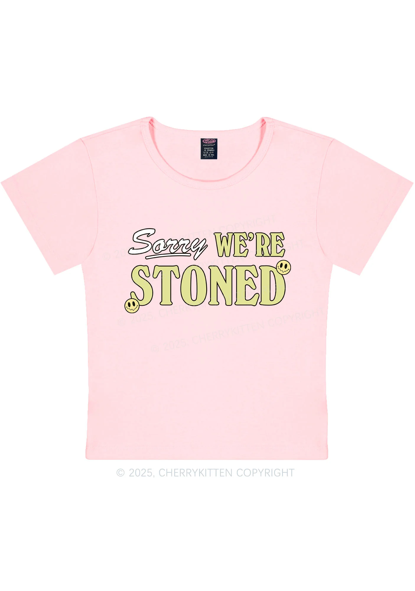 Sorry We're Stoned Y2K Baby Tee - Image 12