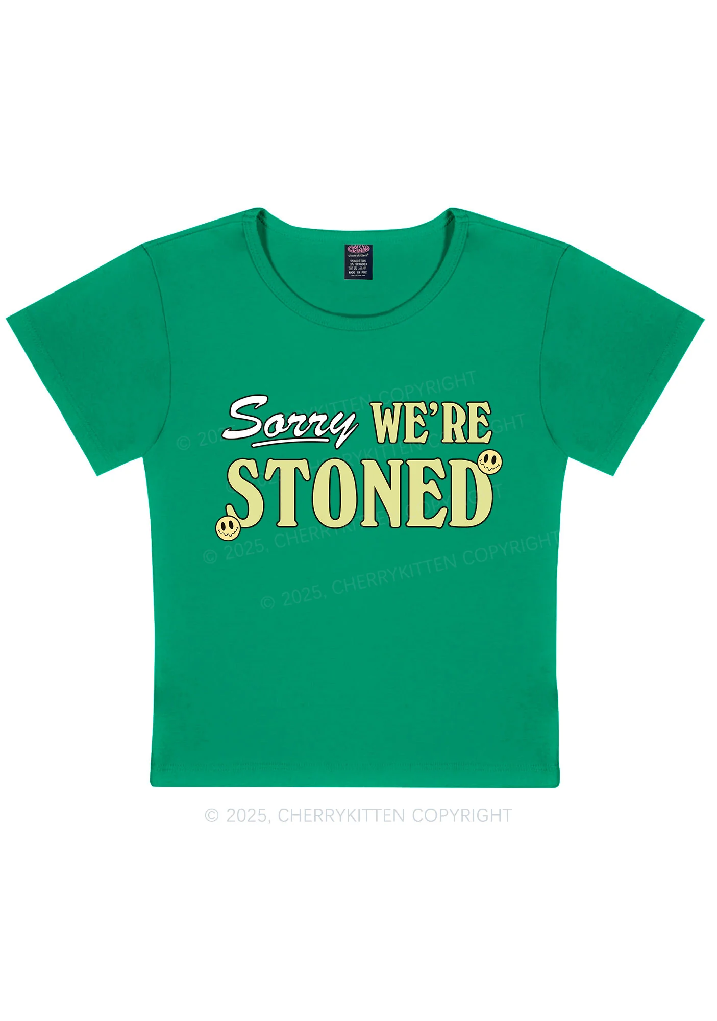 Sorry We're Stoned Y2K Baby Tee - Image 6
