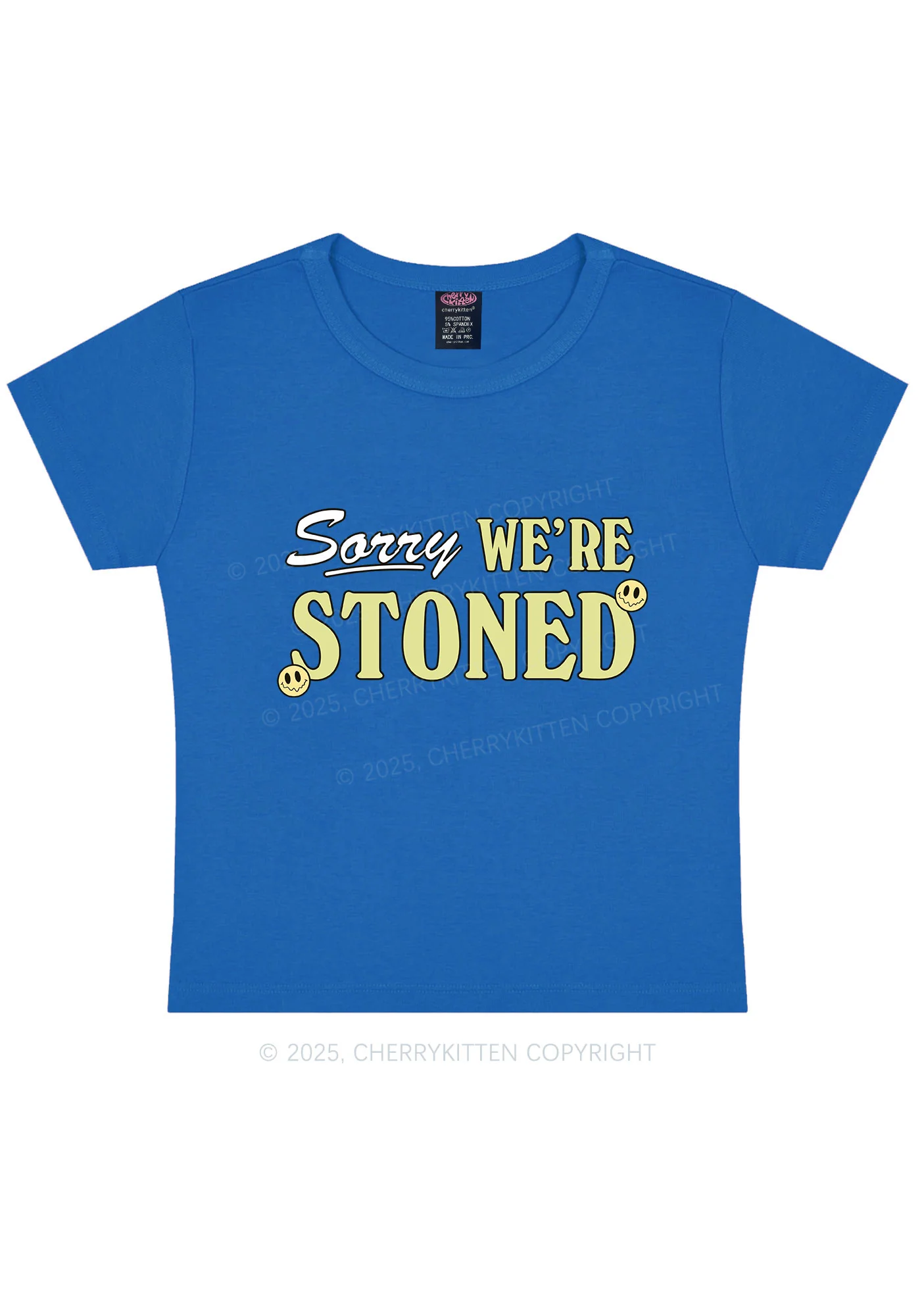 Sorry We're Stoned Y2K Baby Tee - Image 8