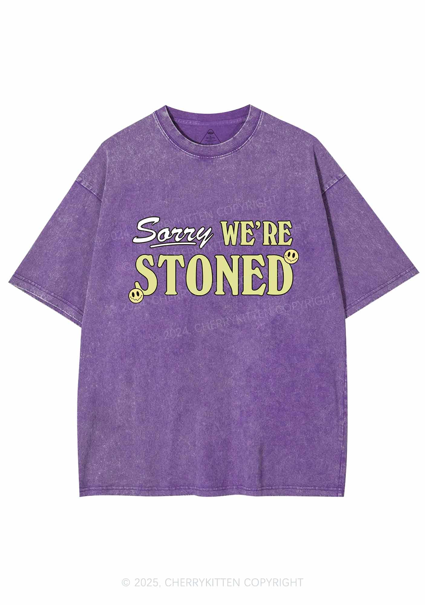 Sorry We're Stoned Y2K Washed Tee Cherrykitten - Image 5