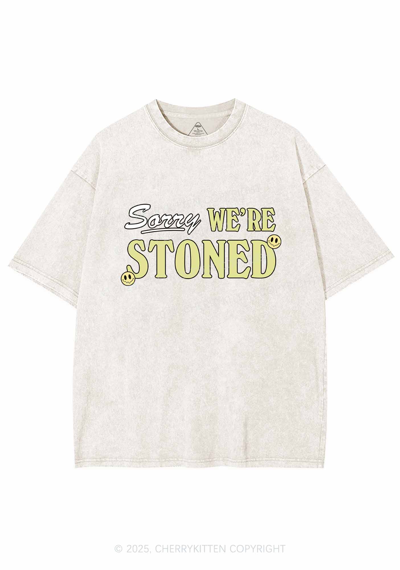 Sorry We're Stoned Y2K Washed Tee Cherrykitten - Image 6