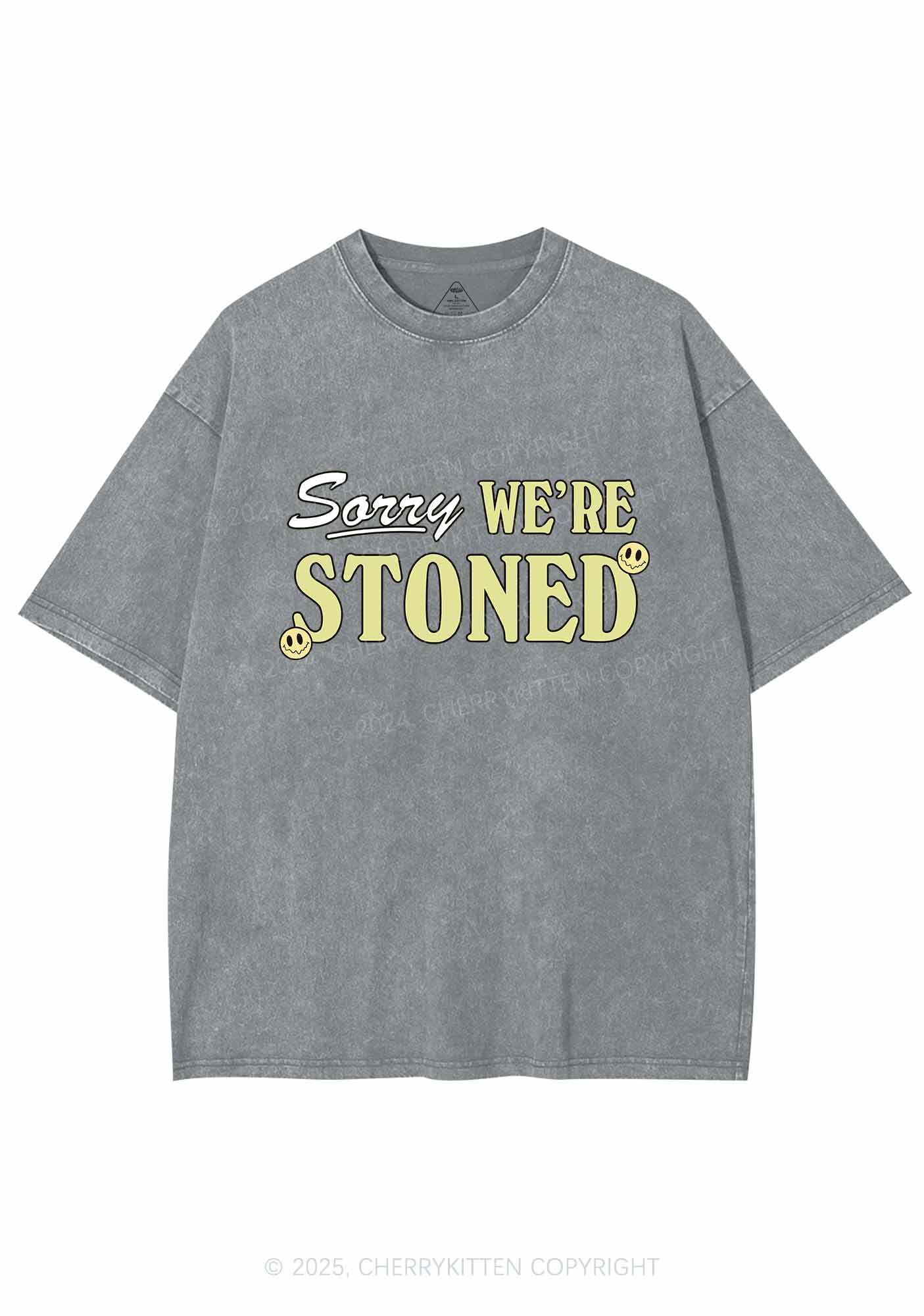 Sorry We're Stoned Y2K Washed Tee Cherrykitten - Image 8