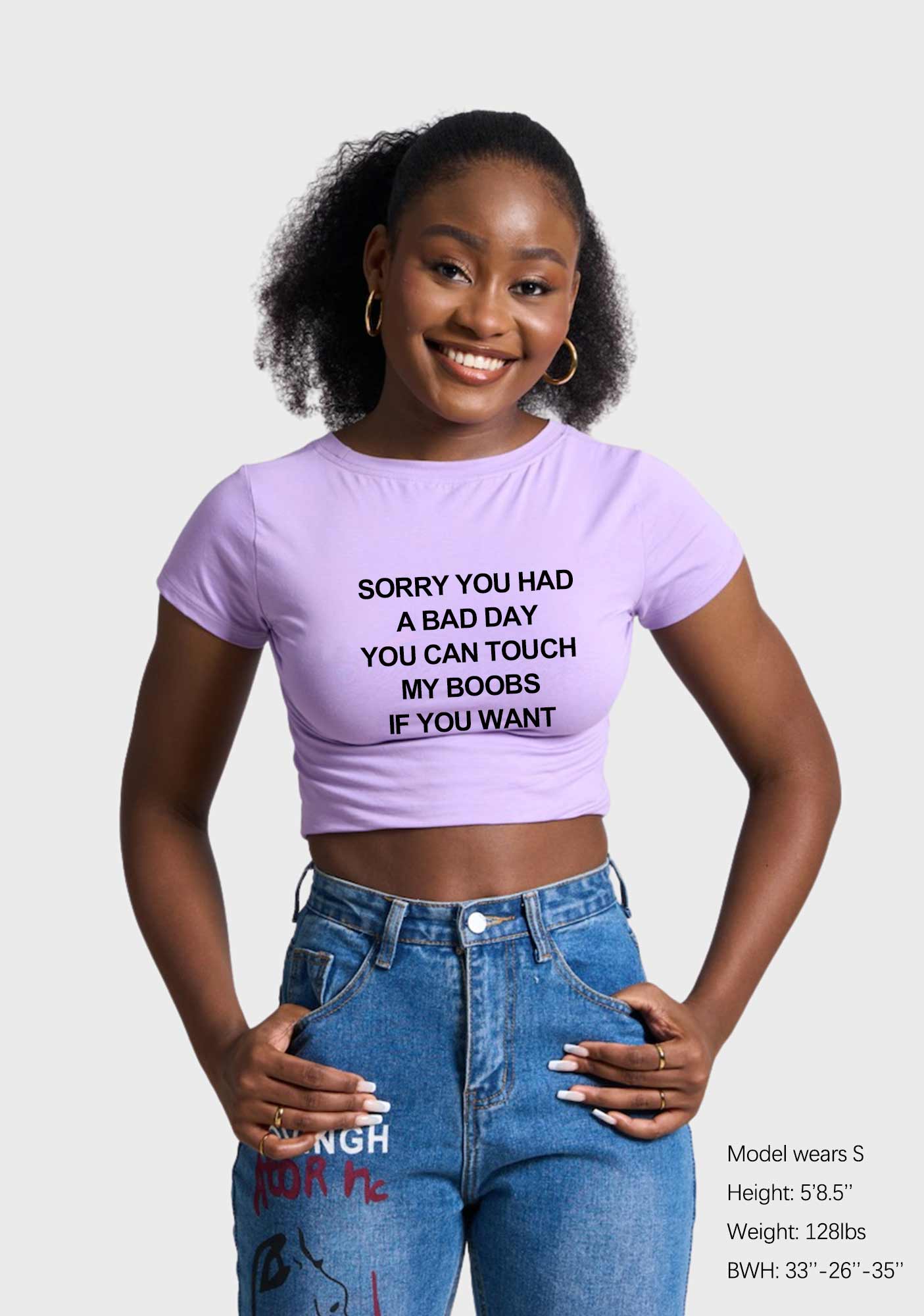 Sorry You Had A Bad Day Y2K Baby Tee - Image 2