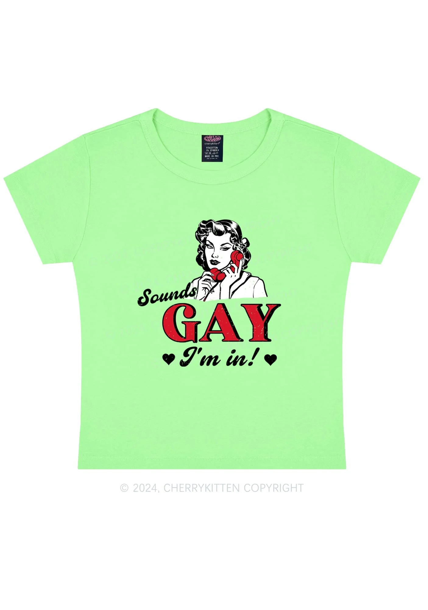 Sounds Gay Calling Y2K Baby Tee Cherrykitten - Image 11
