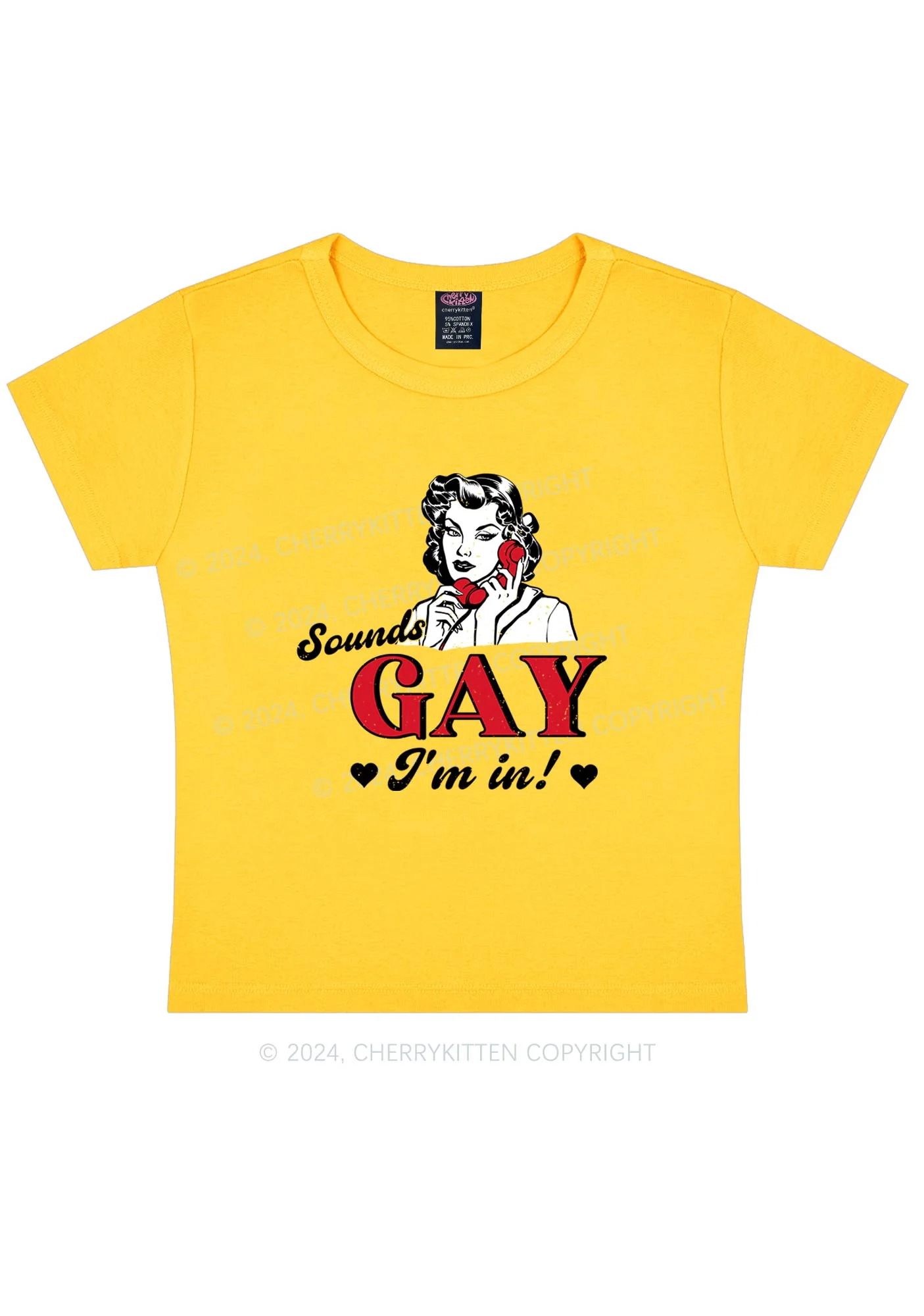 Sounds Gay Calling Y2K Baby Tee Cherrykitten - Image 5