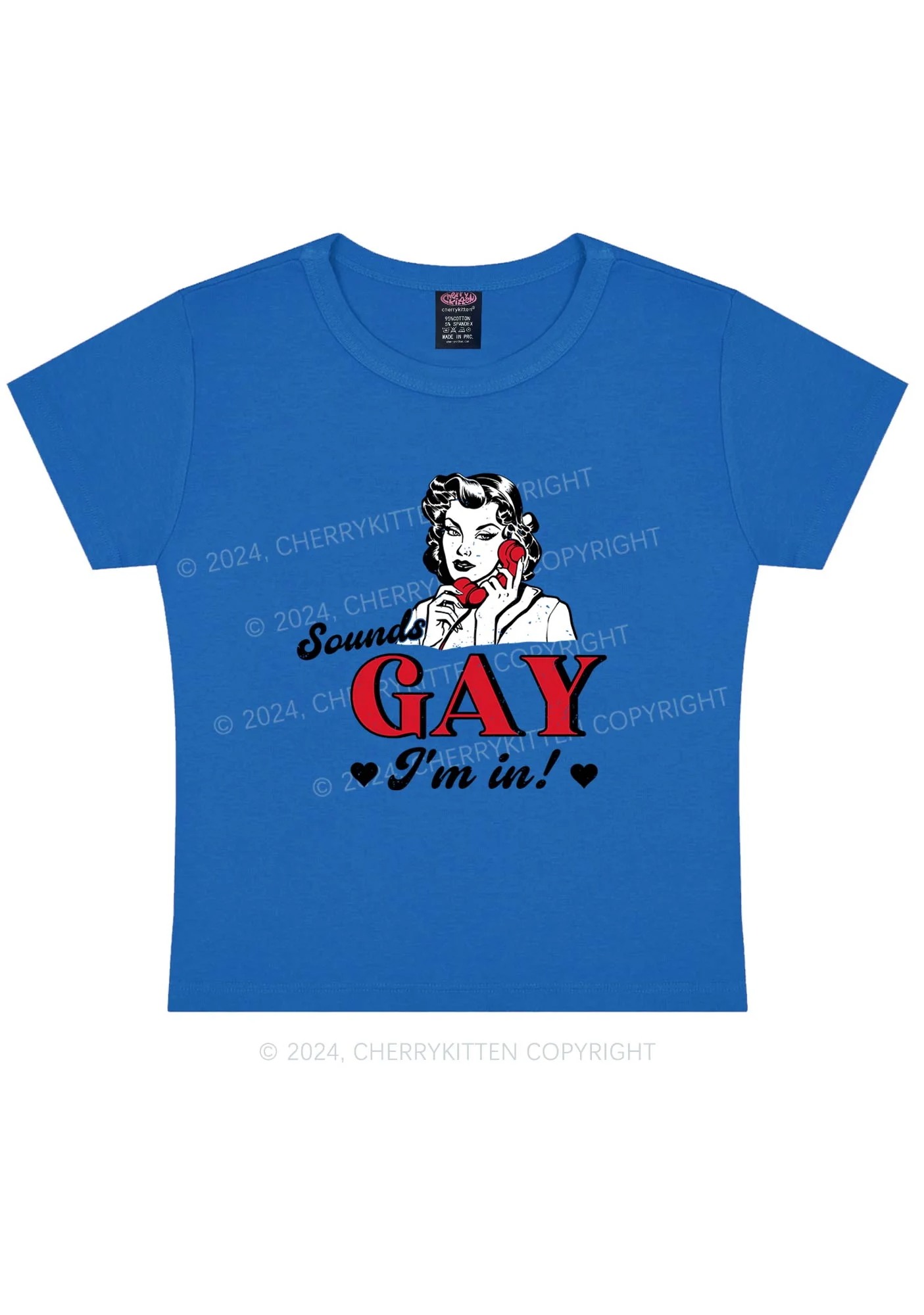 Sounds Gay Calling Y2K Baby Tee Cherrykitten - Image 9