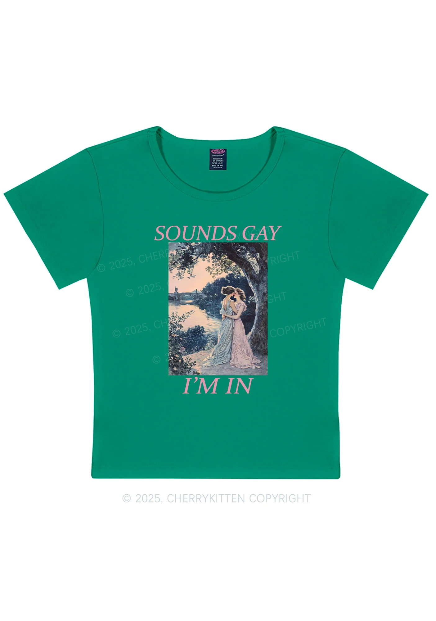 Sounds Gay Im In Pride Y2K Baby Tee Cherrykitten - Image 13