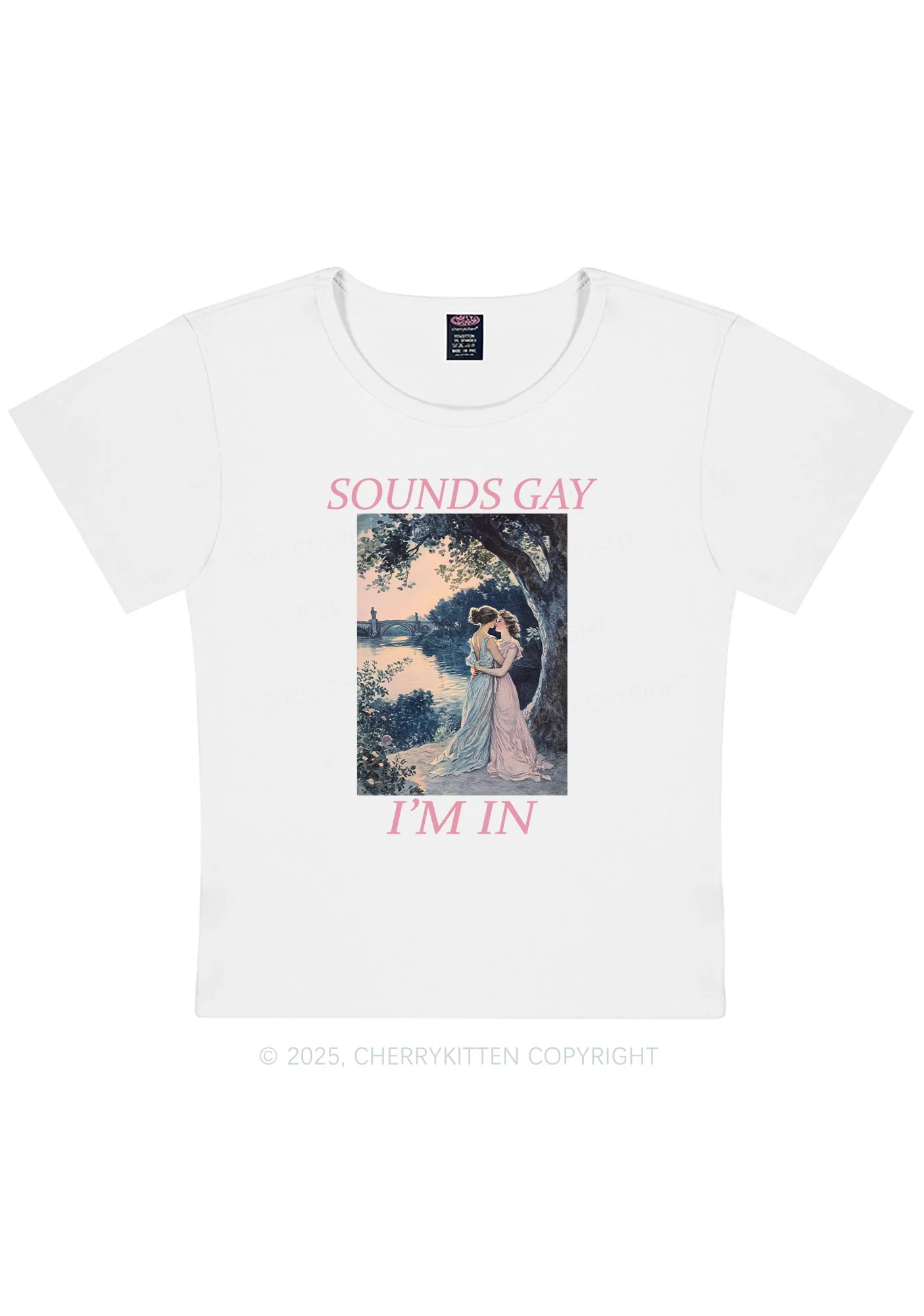 Sounds Gay Im In Pride Y2K Baby Tee Cherrykitten - Image 4