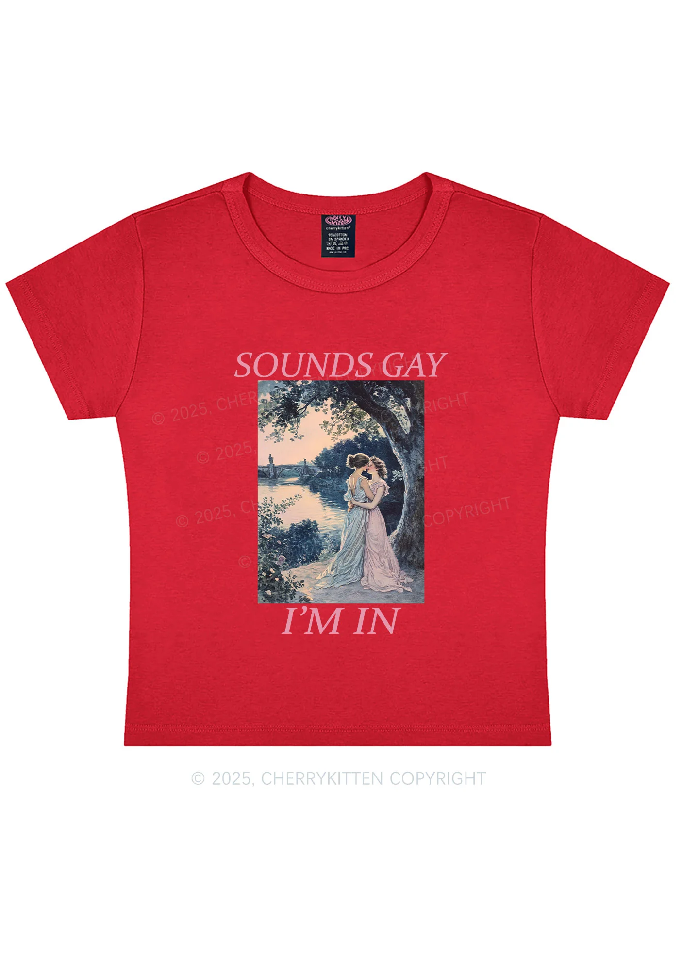 Sounds Gay Im In Pride Y2K Baby Tee Cherrykitten - Image 8