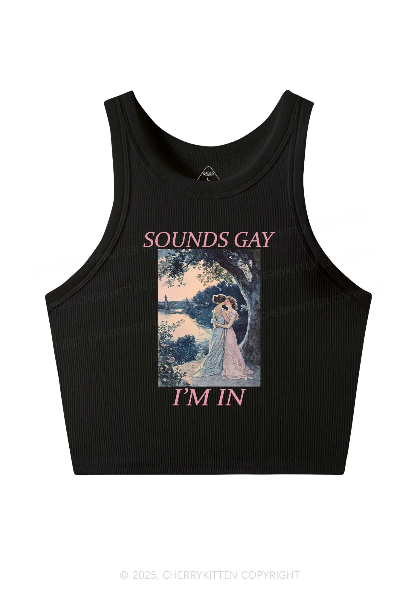 Sounds Gay Im In Pride Y2K Crop Tank Top Cherrykitten - Image 3