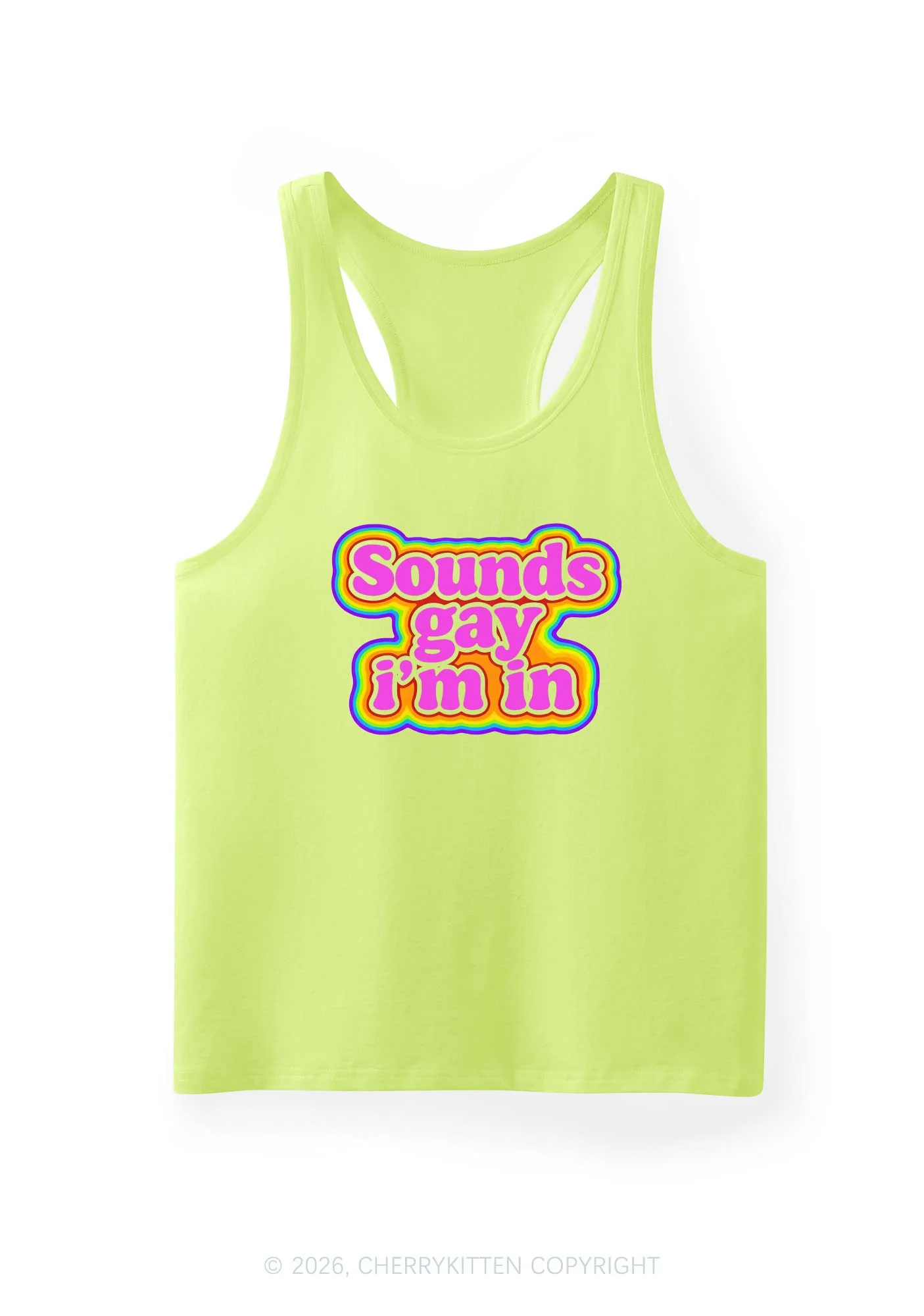 Sounds Gay Im In Pride Y2K Men Racerback Tank Top Cherrykitten - Image 10