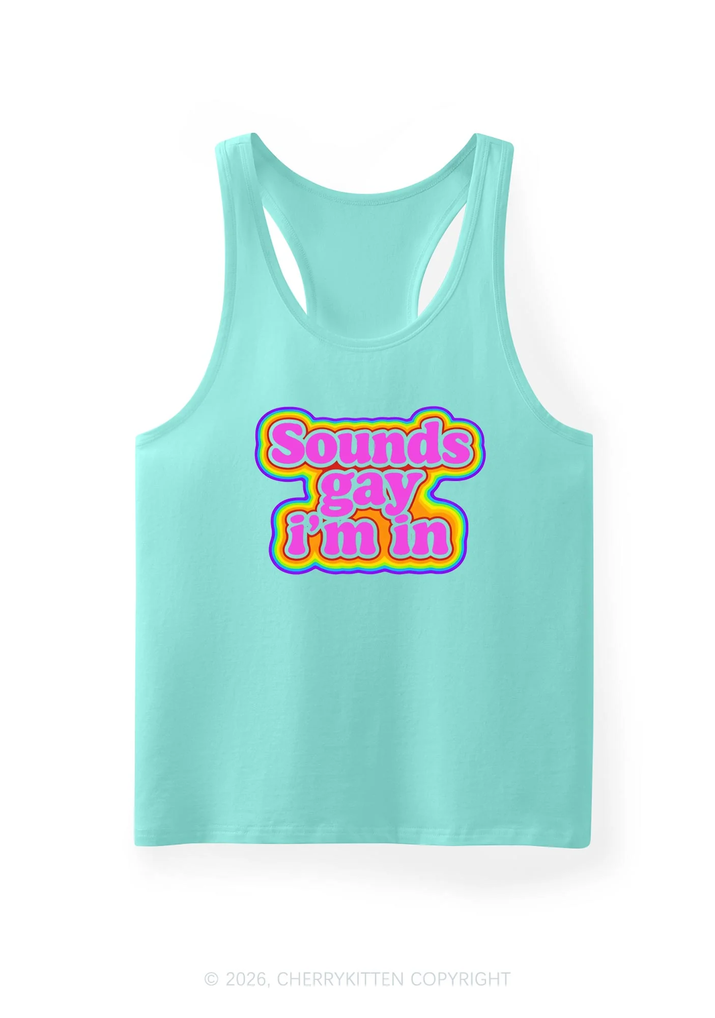 Sounds Gay Im In Pride Y2K Men Racerback Tank Top Cherrykitten - Image 12