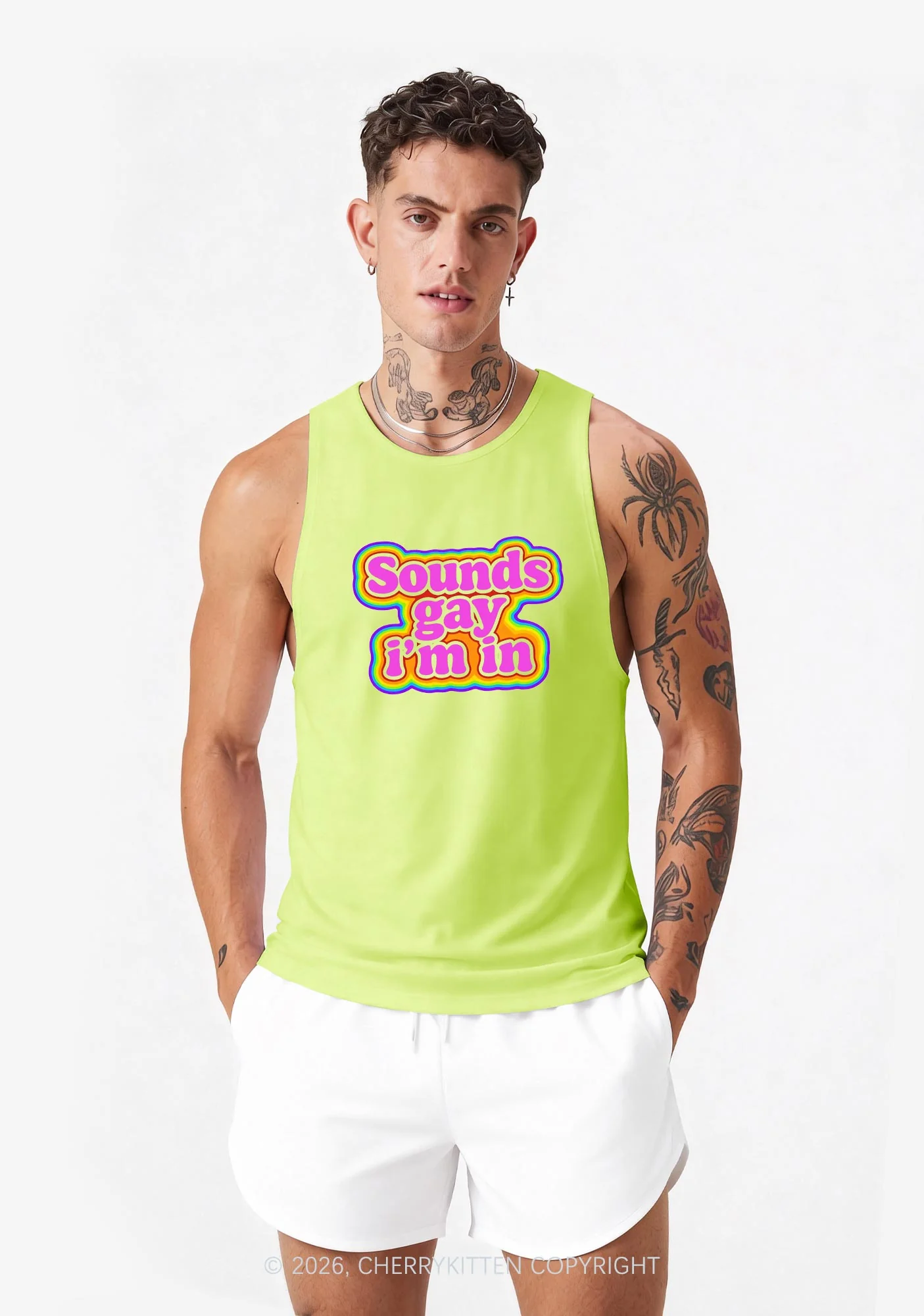 Sounds Gay Im In Pride Y2K Men Racerback Tank Top Cherrykitten - Image 2