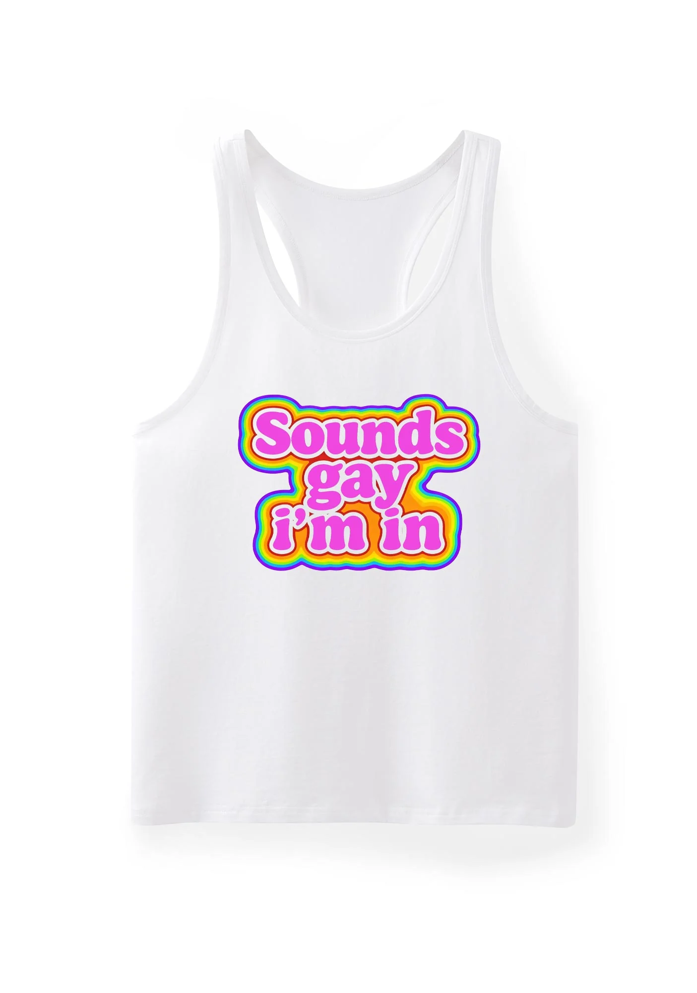 Sounds Gay Im In Pride Y2K Men Racerback Tank Top Cherrykitten - Image 3